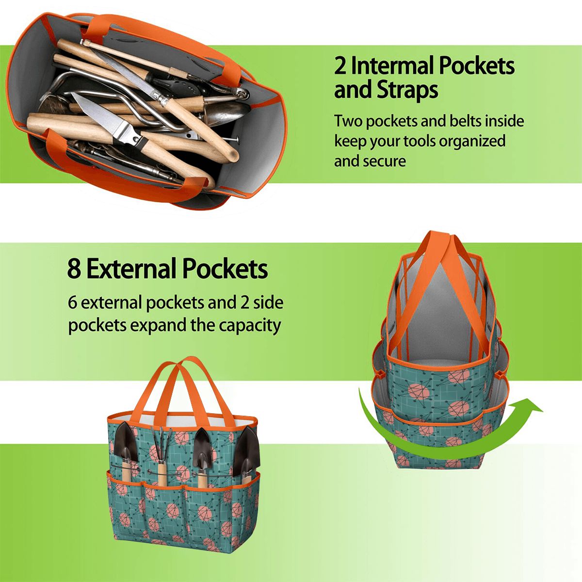 Kate McEnroe New York Atomic Starburst Teal Mid Century Modern Garden Tool BagGarden Tool BaguVS0pyVAZ8