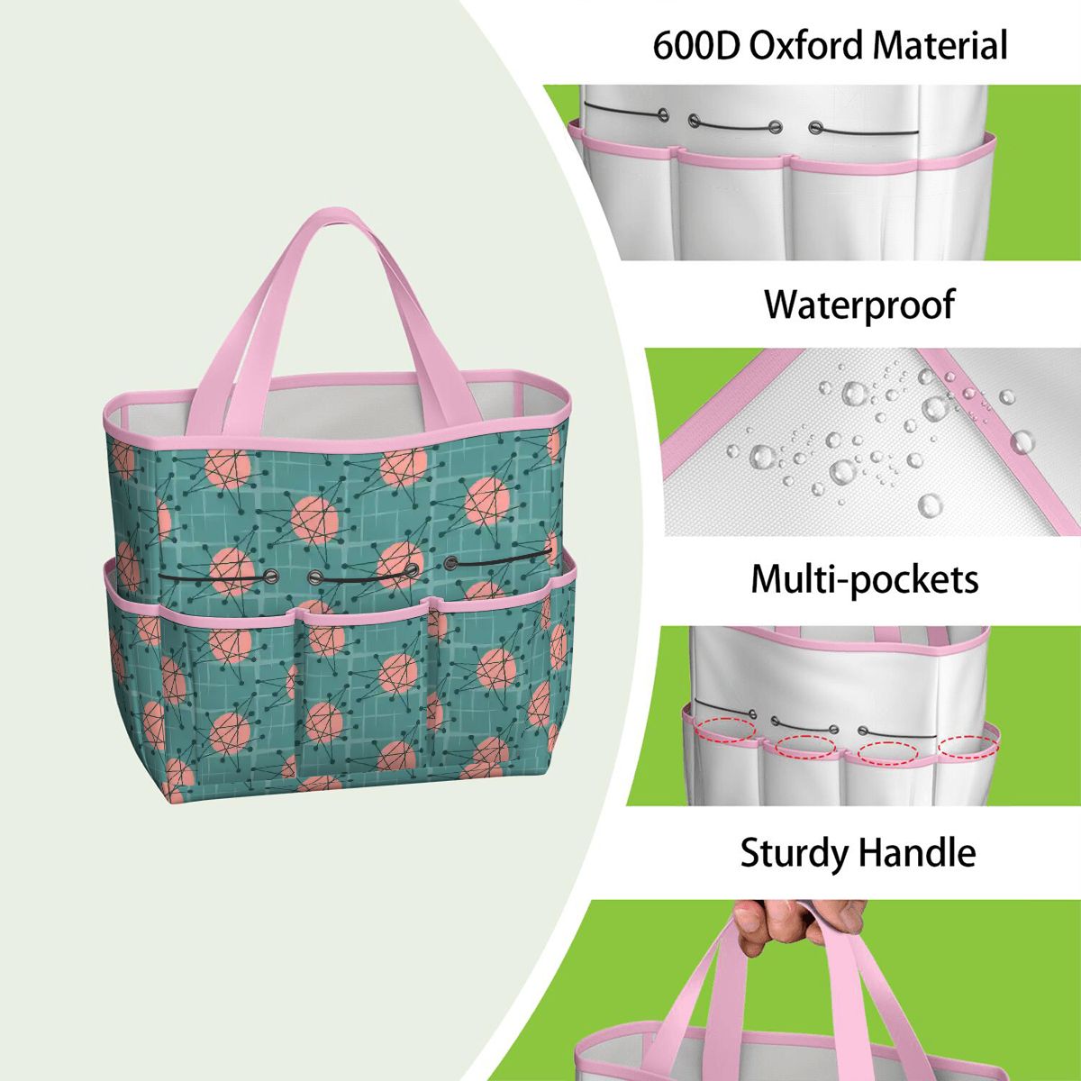 Kate McEnroe New York Atomic Starburst Teal Mid Century Modern Garden Tool BagGarden Tool BaguVS0pyVAZ8