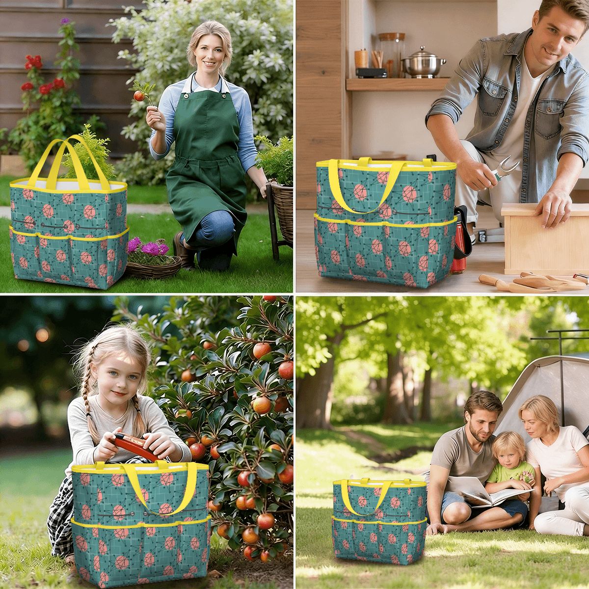 Kate McEnroe New York Atomic Starburst Teal Mid Century Modern Garden Tool BagGarden Tool BaguVS0pyVAZ8