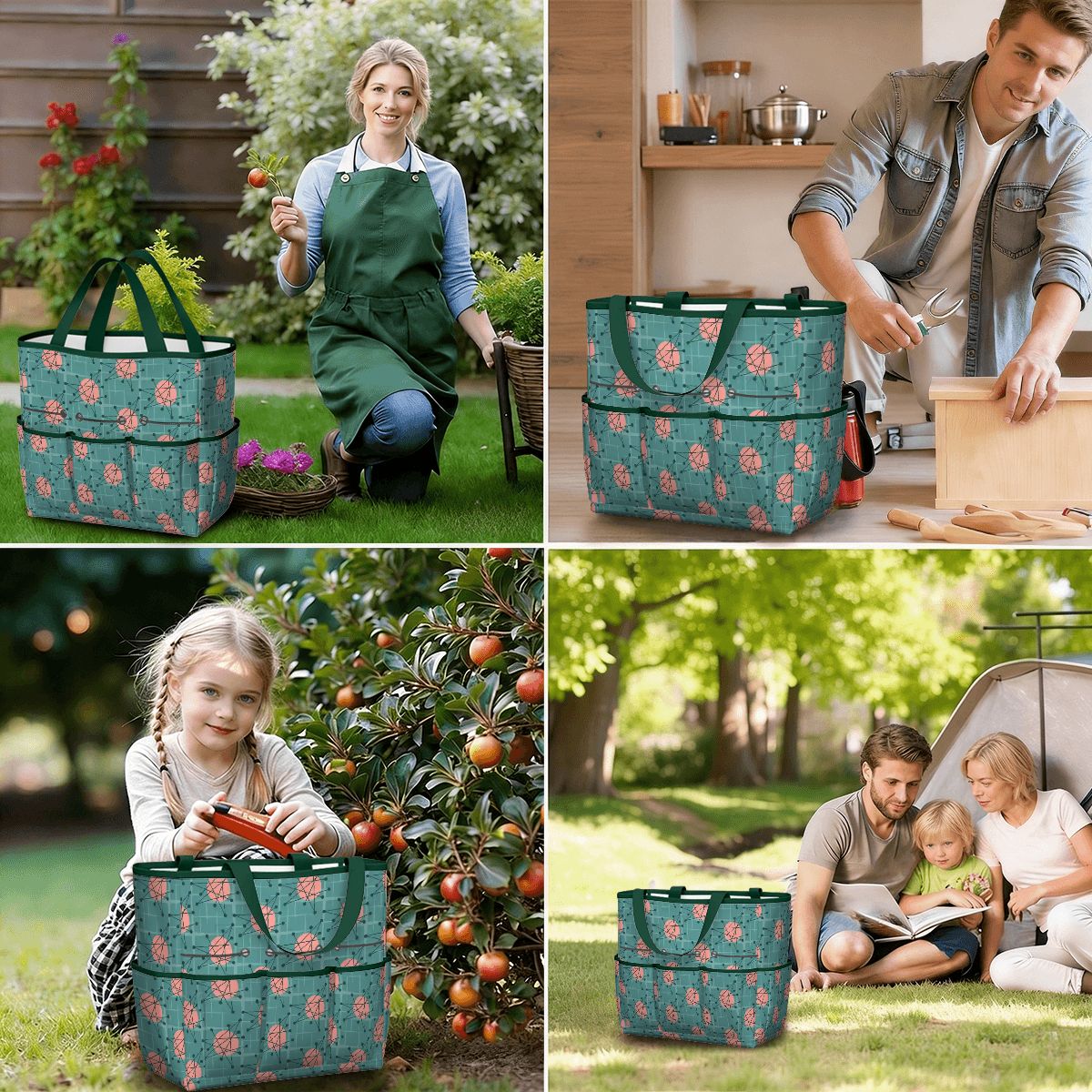 Kate McEnroe New York Atomic Starburst Teal Mid Century Modern Garden Tool BagGarden Tool BaguVS0pyVAZ8