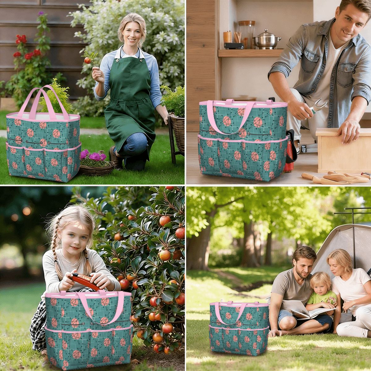 Kate McEnroe New York Atomic Starburst Teal Mid Century Modern Garden Tool BagGarden Tool BaguVS0pyVAZ8