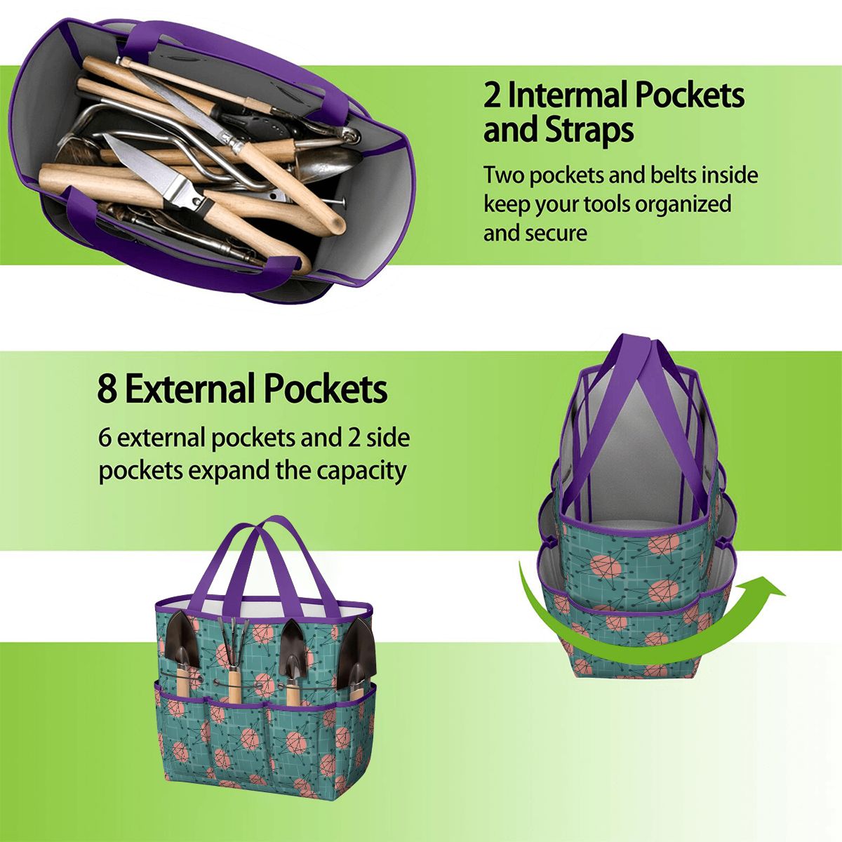 Kate McEnroe New York Atomic Starburst Teal Mid Century Modern Garden Tool BagGarden Tool BaguVS0pyVAZ8