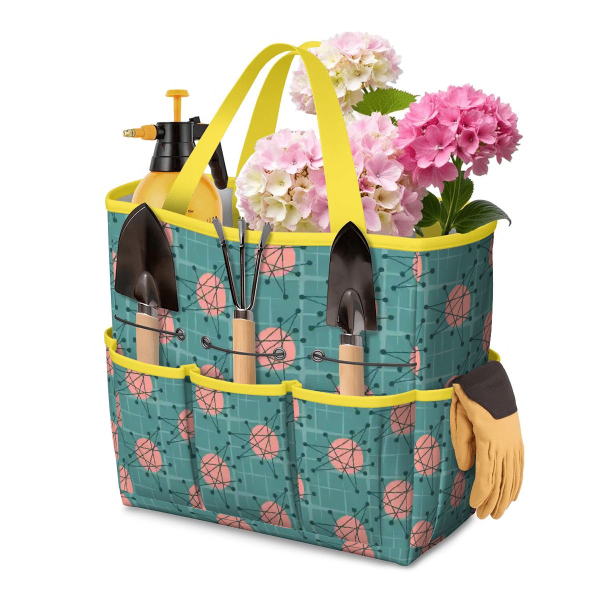 Kate McEnroe New York Atomic Starburst Teal Mid Century Modern Garden Tool BagGarden Tool BaguVS0pyVAZ8