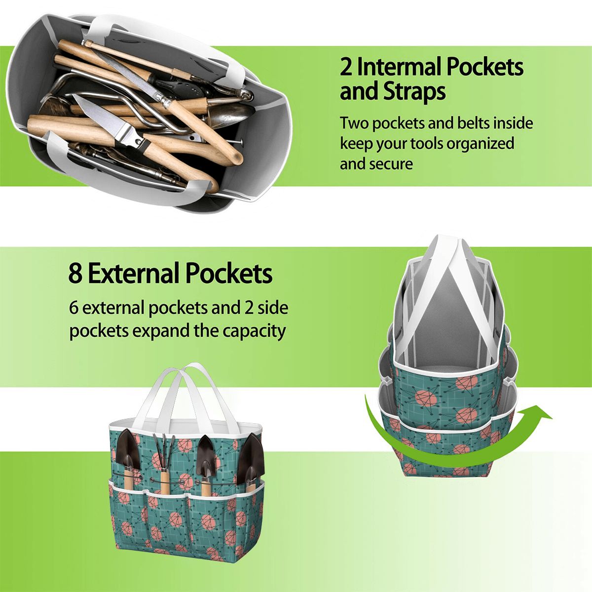 Kate McEnroe New York Atomic Starburst Teal Mid Century Modern Garden Tool BagGarden Tool BaguVS0pyVAZ8