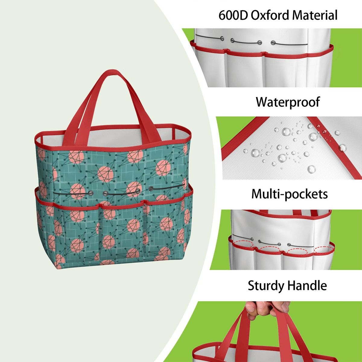 Kate McEnroe New York Atomic Starburst Teal Mid Century Modern Garden Tool BagGarden Tool BaguVS0pyVAZ8