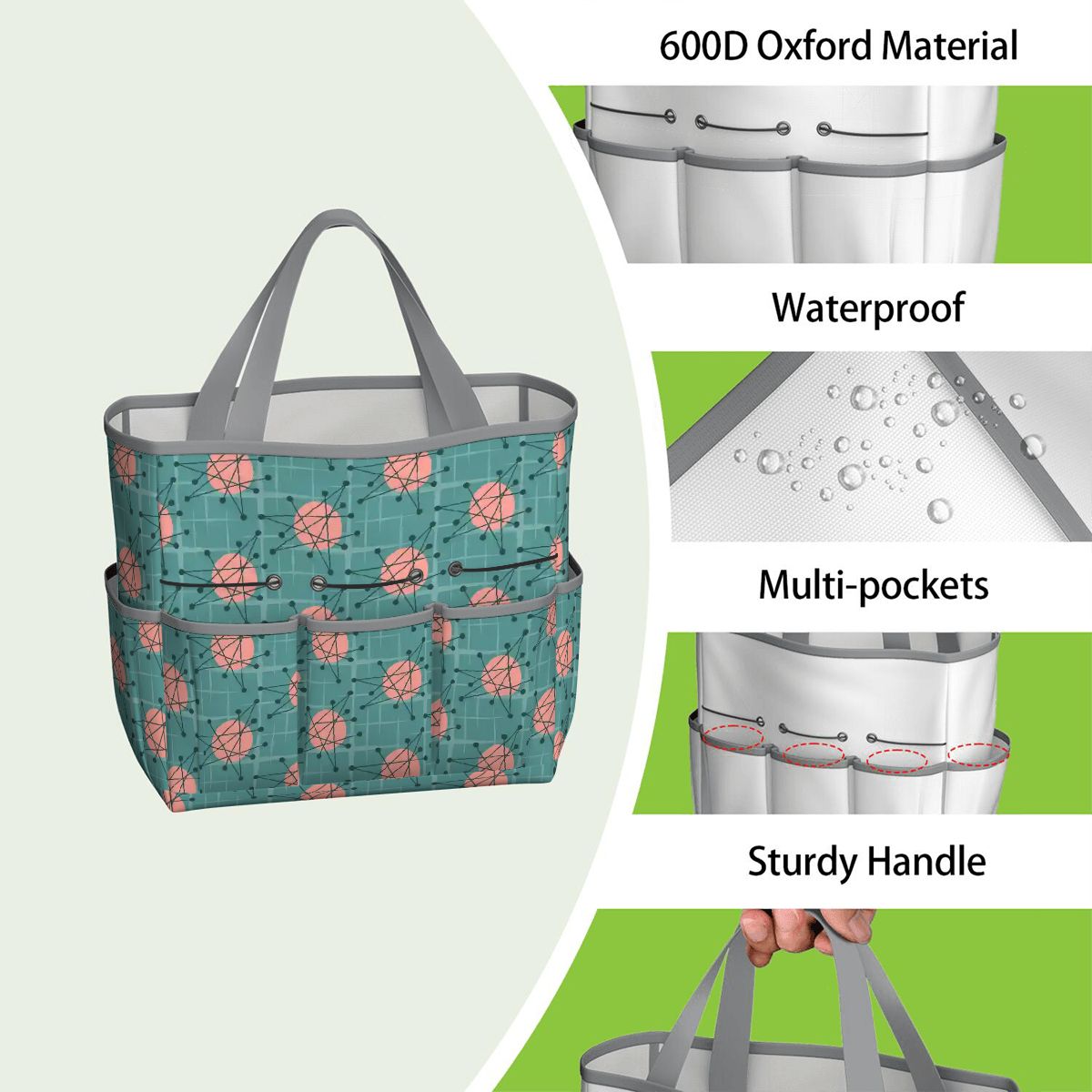 Kate McEnroe New York Atomic Starburst Teal Mid Century Modern Garden Tool BagGarden Tool BaguVS0pyVAZ8