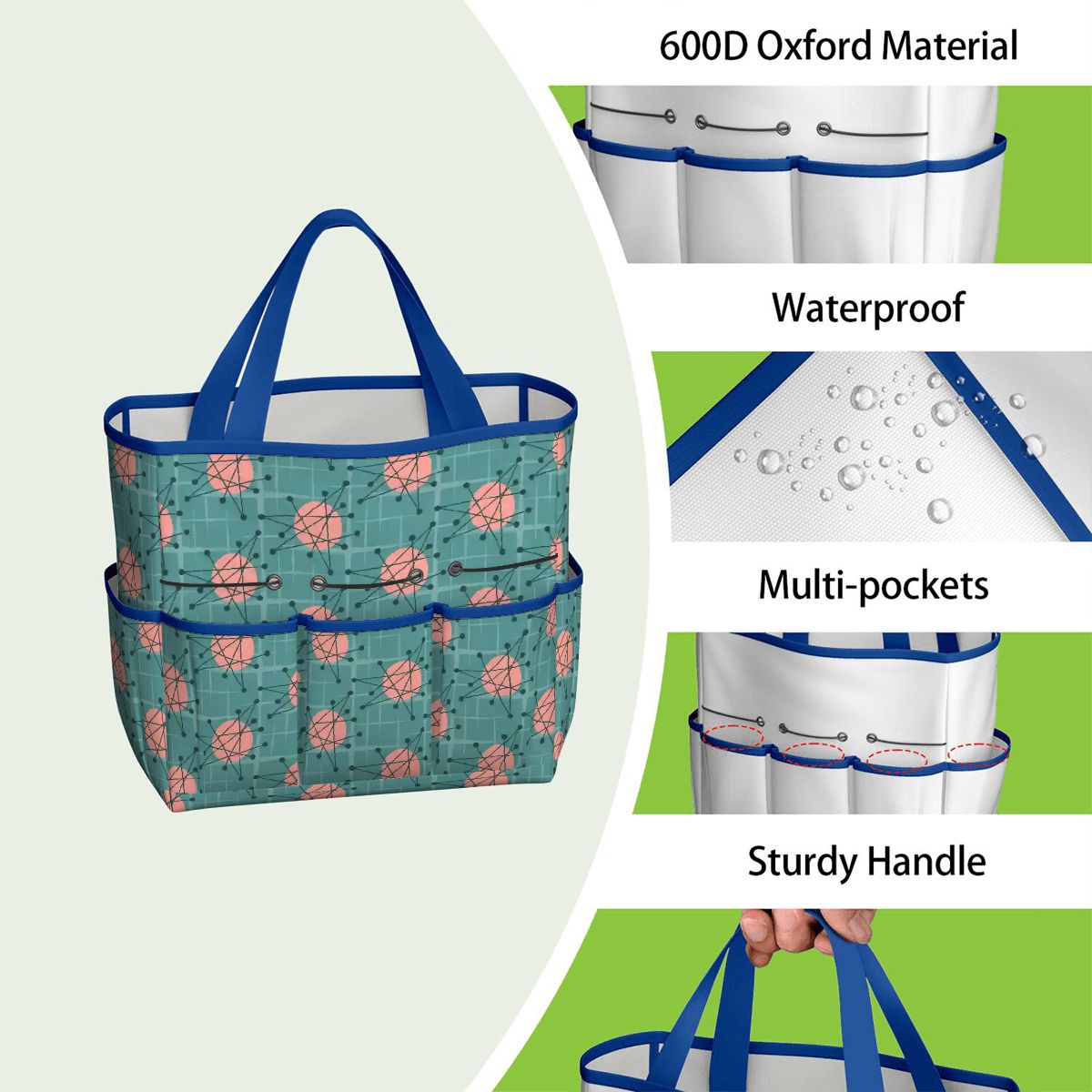 Kate McEnroe New York Atomic Starburst Teal Mid Century Modern Garden Tool BagGarden Tool BaguVS0pyVAZ8