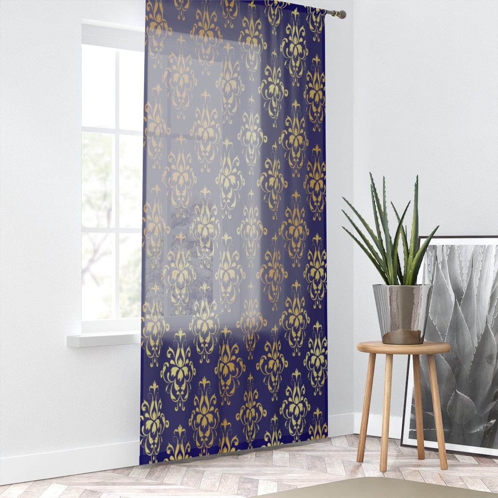 Kate McEnroe New York Baroque Floral Damask Print Sheer Window CurtainWindow Curtains19448960889822713163