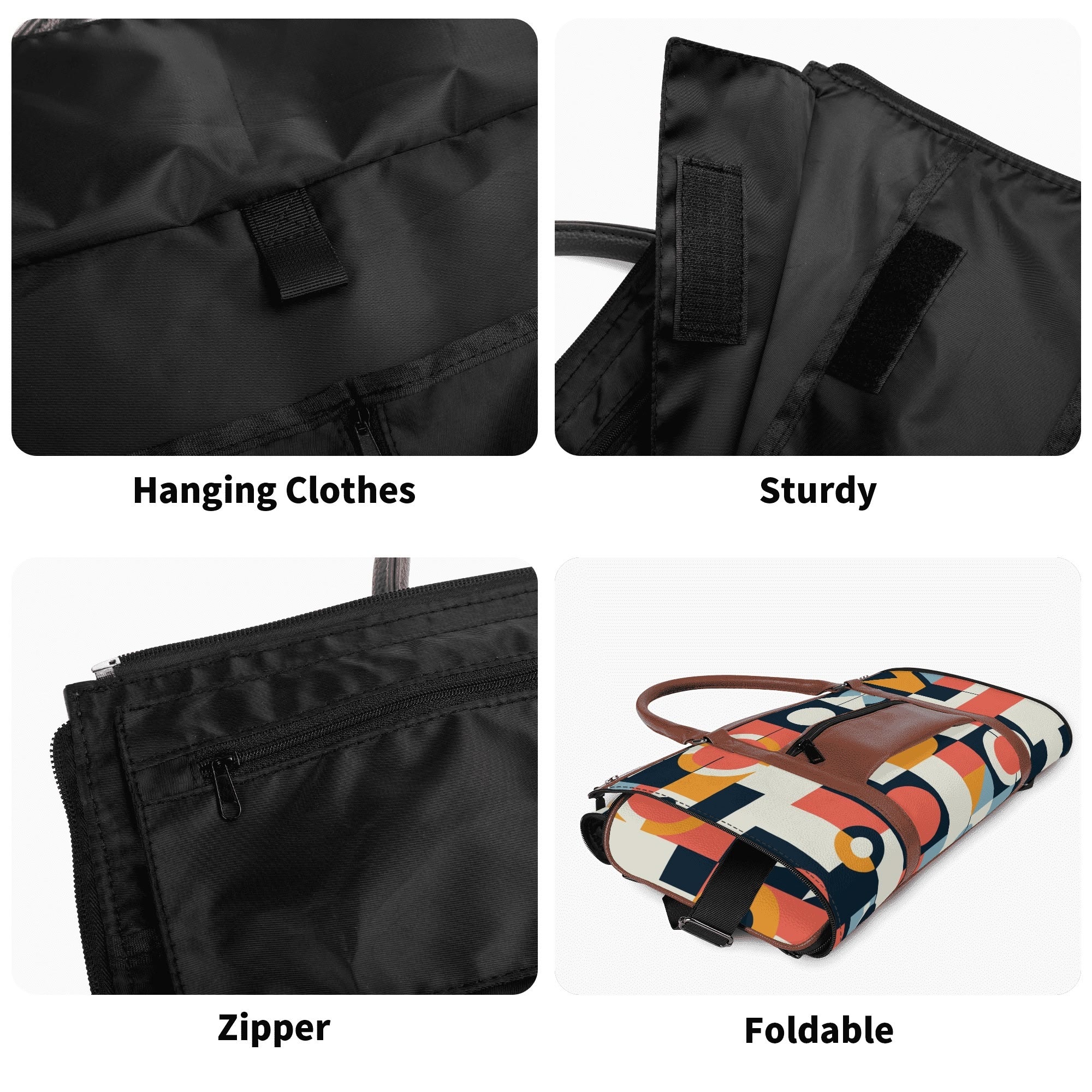Kate McEnroe New York Bauhaus Geometric Duffel Bag, Mid Century Modern Abstract Travel Weekender, Retro Mod Carry - OnDuffel BagsNVO2OLPY - 1