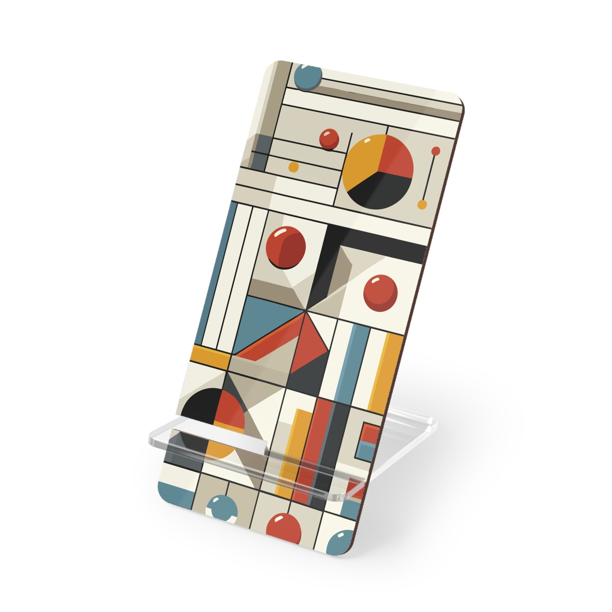 Kate McEnroe New York Bauhaus Geometric Phone Stand, Mid Century Modern Smartphone Holder, Retro Abstract Art Tech DisplayMobile Phone Stands14175032407620357837