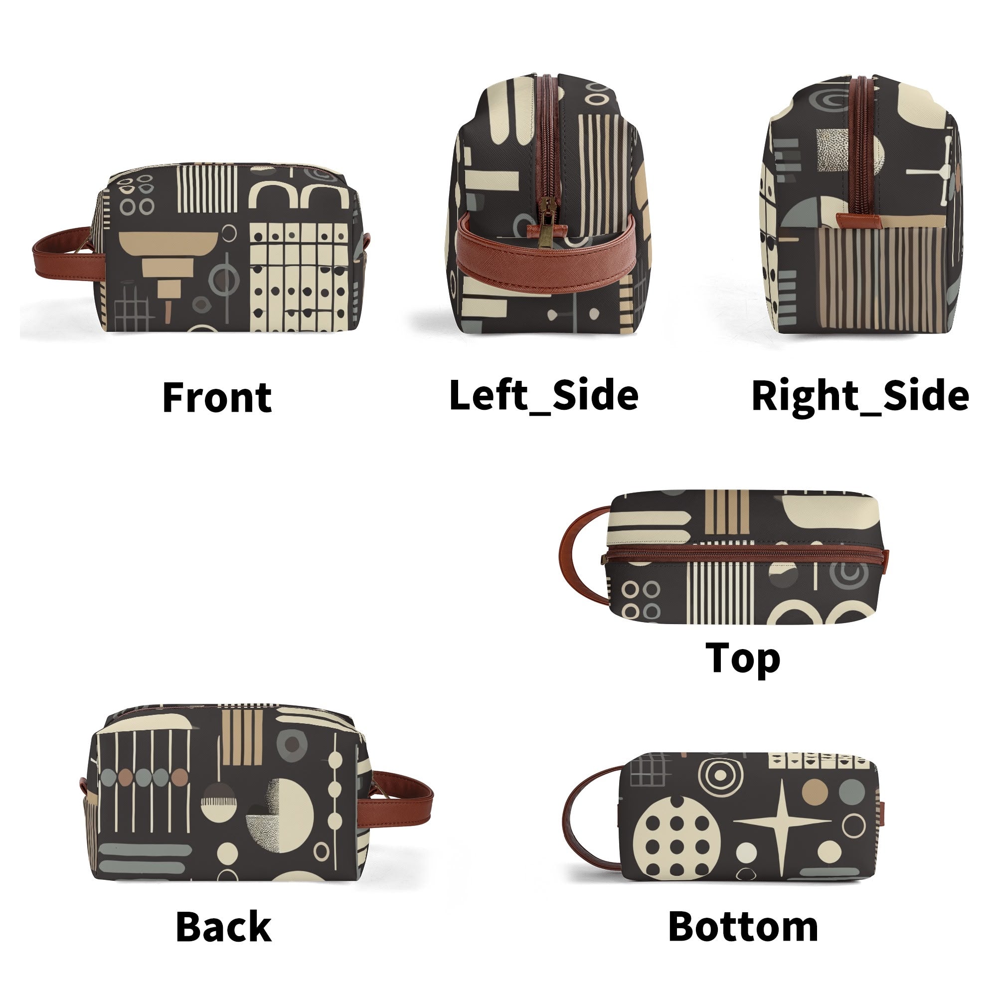 Kate McEnroe New York Bauhaus Mid Century Modern Dopp Kit, Geometric Travel Organizer, Retro Toiletry BagCosmetic & Toiletry BagsWE9JG4PW - 1