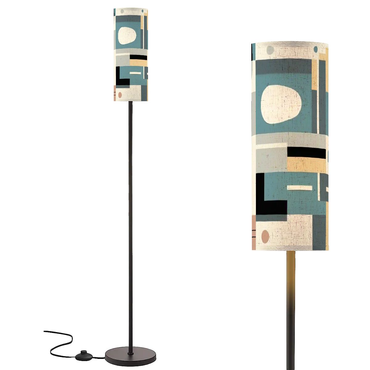 Kate McEnroe New York Bauhaus Mid Century Modern Floor Lamp, Retro Abstract Standing Light 50s Tall AccentFloor LampsBmyRwWgZUj