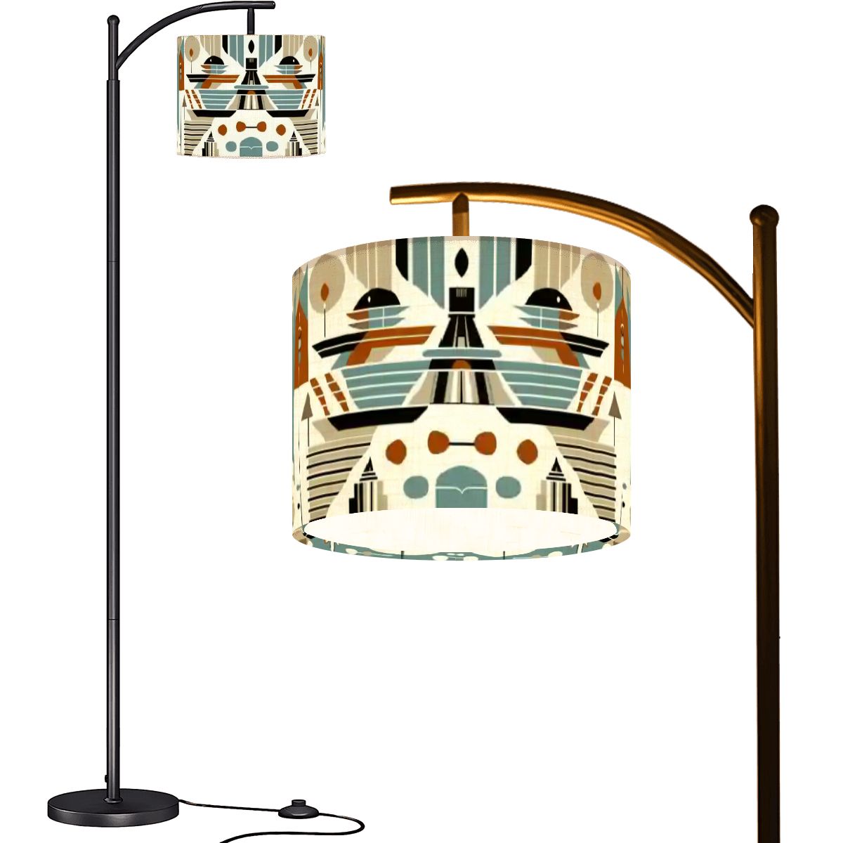 Kate McEnroe New York Bauhaus Mid Century Modern Geometric Arc Floor LampArc Floor LampsxCUOWajNAc