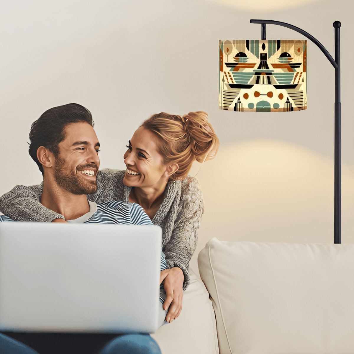 Kate McEnroe New York Bauhaus Mid Century Modern Geometric Arc Floor LampArc Floor LampsxCUOWajNAc