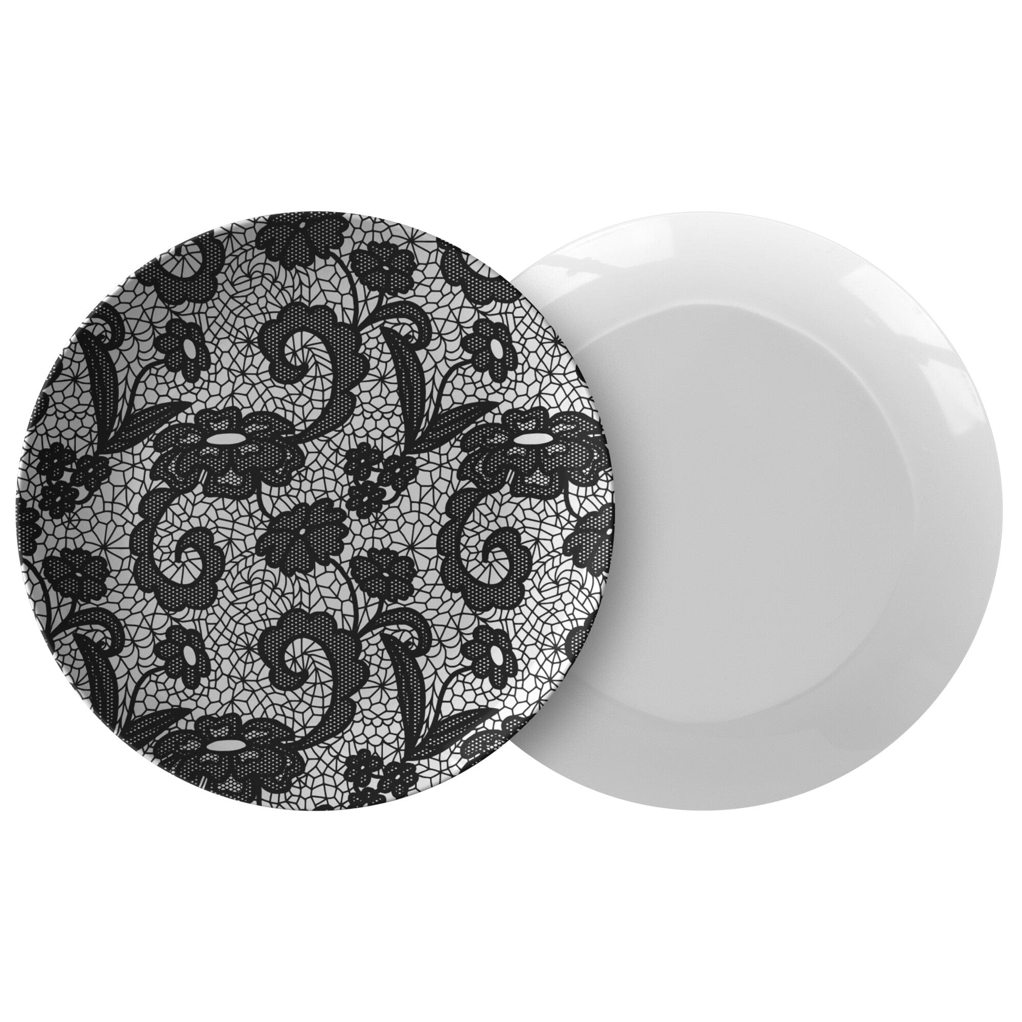 Kate McEnroe New York Black and White Lace Dinner PlatesPlates9820SINGLE