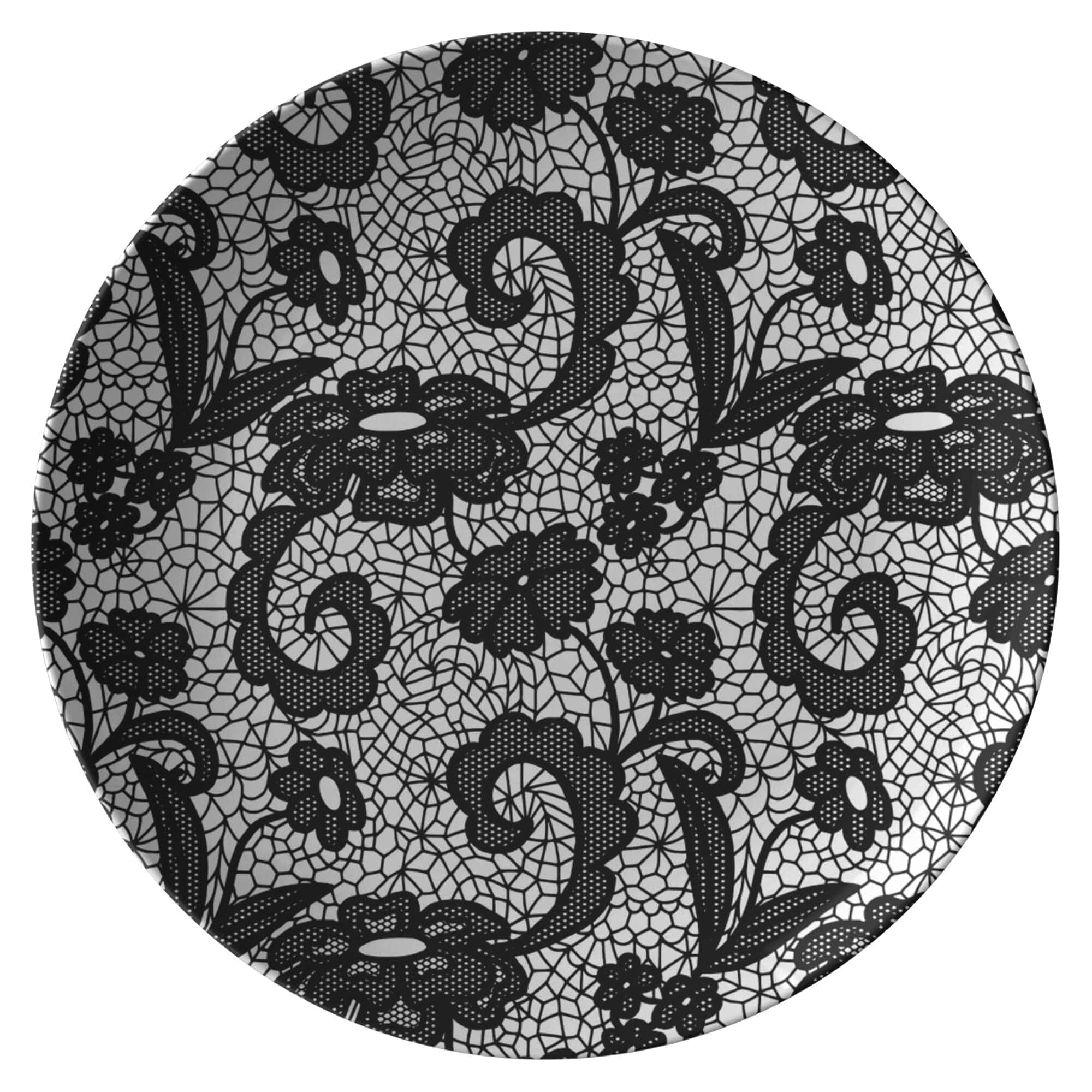 Kate McEnroe New York Black and White Lace Dinner PlatesPlates9820SINGLE