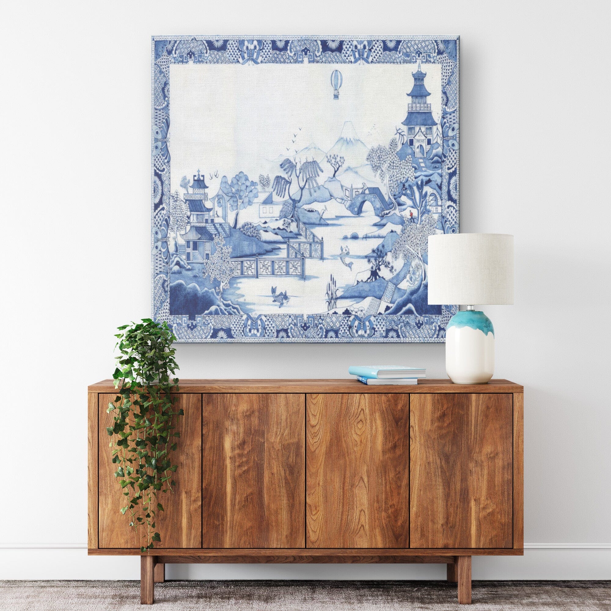 Kate McEnroe New York Blue Willow Chinoiserie Canvas Wall ArtCanvas Wall Art139002