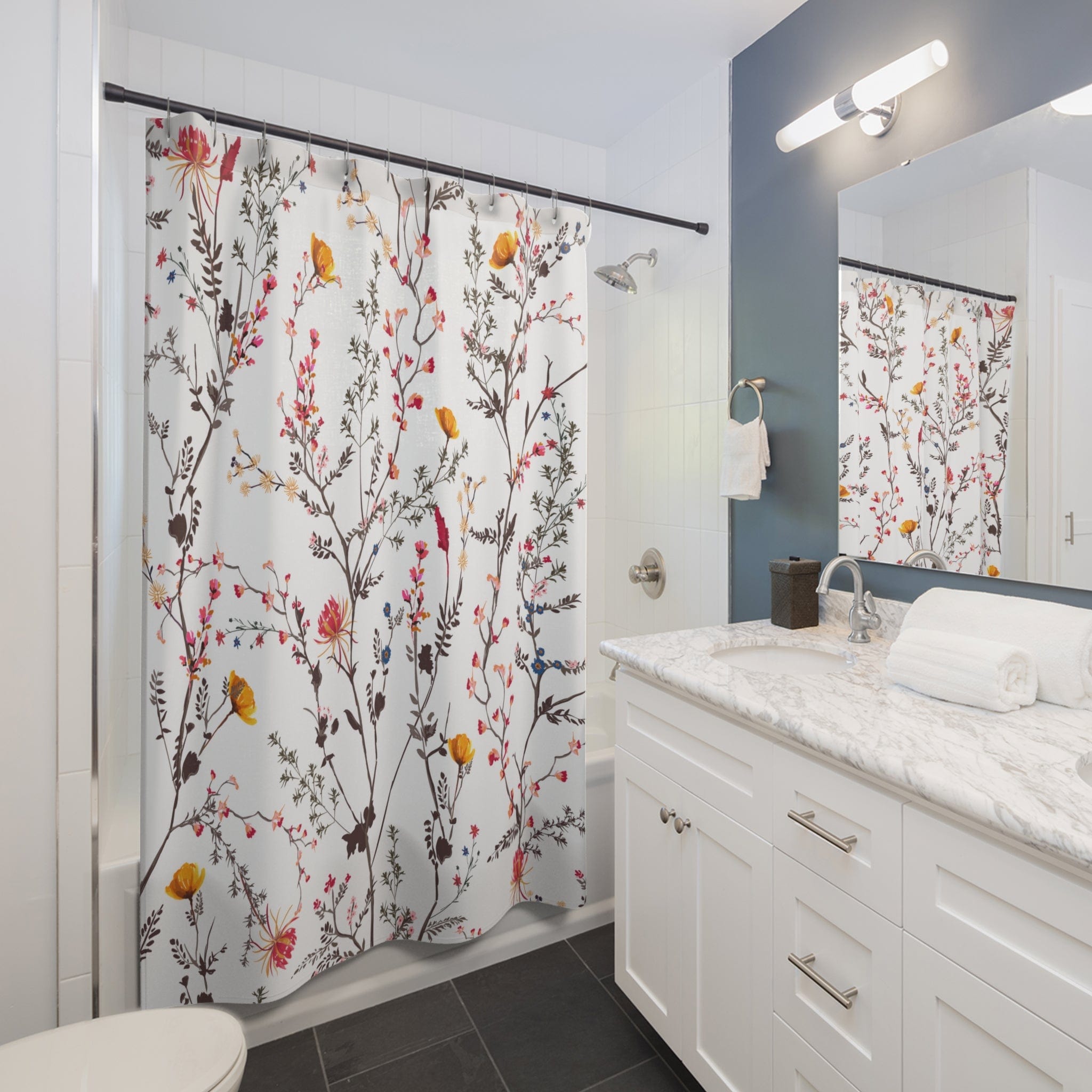 Kate McEnroe New York Bohemian Vintage Blossoms Floral Shower CurtainShower CurtainsS40 - BOH - FLO - 7X7