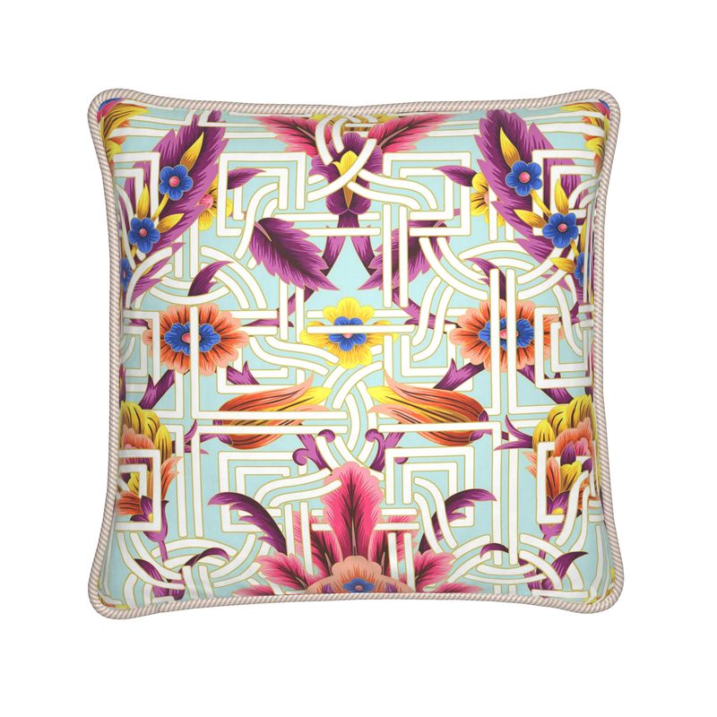 Kate McEnroe New York Cadenza Florale Maze Duck Feather Silk PillowSilk Pillows2340091