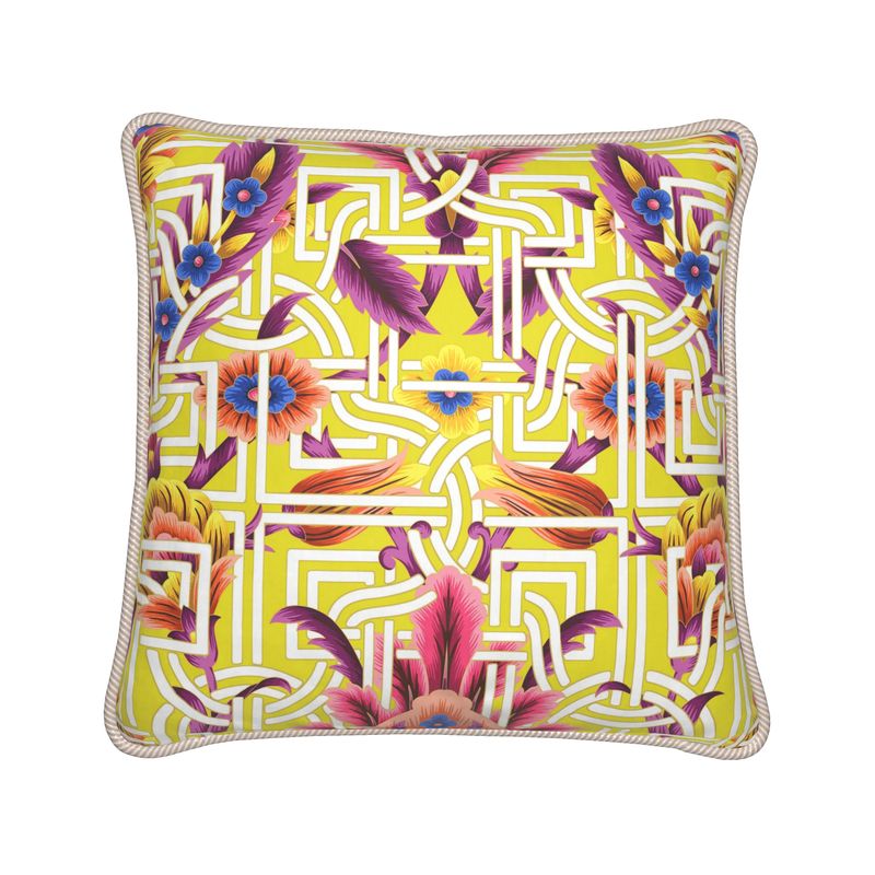 Kate McEnroe New York Cadenza Florale Maze Duck Feather Silk PillowSilk Pillows2340112