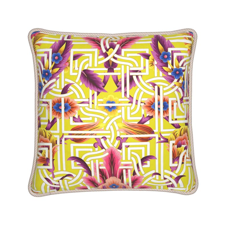 Kate McEnroe New York Cadenza Florale Maze Duck Feather Silk PillowSilk Pillows2340112