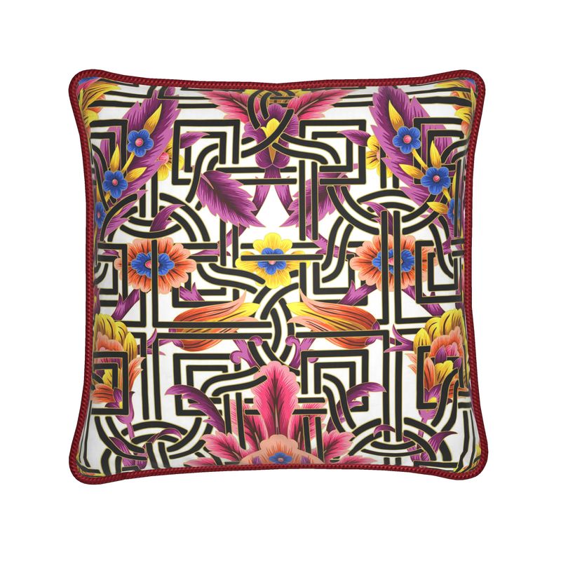 Kate McEnroe New York Cadenza Florale Maze Duck Feather Silk PillowSilk Pillows2340136