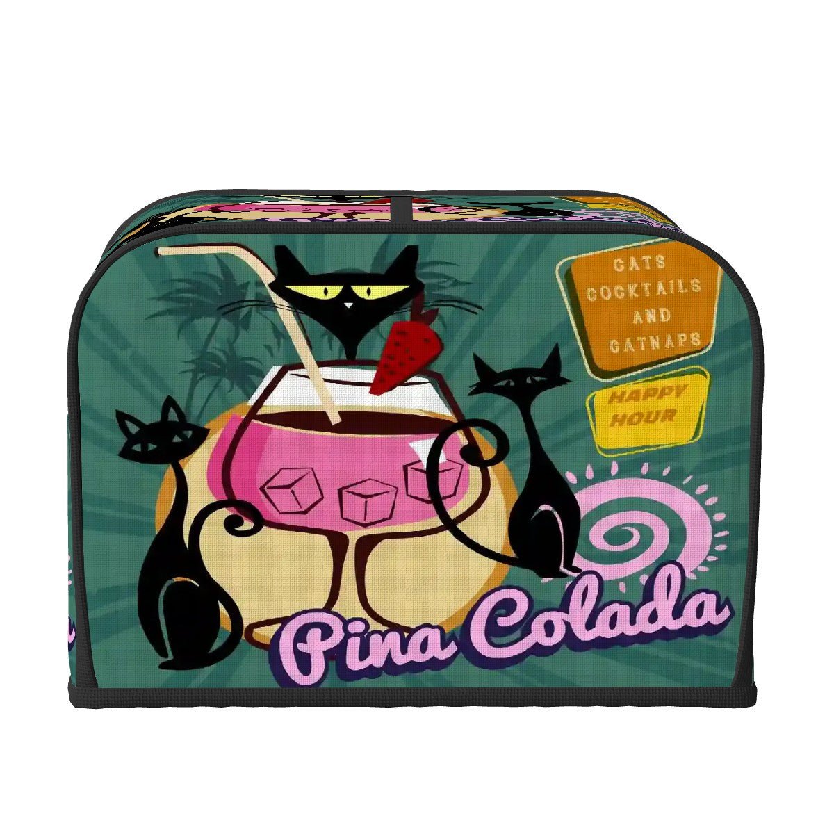 Kate McEnroe New York Cats Cocktails Catnaps Toaster Cover, Atomic Cat Tiki KitchenToaster CoversnfRRAKLgcgL
