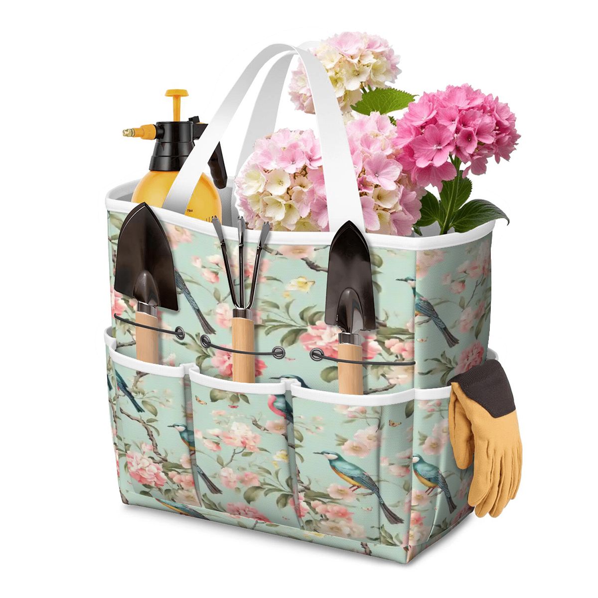 Kate McEnroe New York Chinoiserie Bird and Peony Garden Tool BagGarden Tool BagbcLXUTlrZi