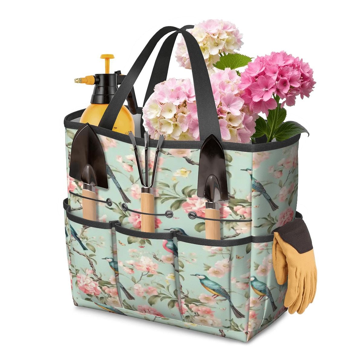 Kate McEnroe New York Chinoiserie Bird and Peony Garden Tool BagGarden Tool BagOPNbNCzEwb