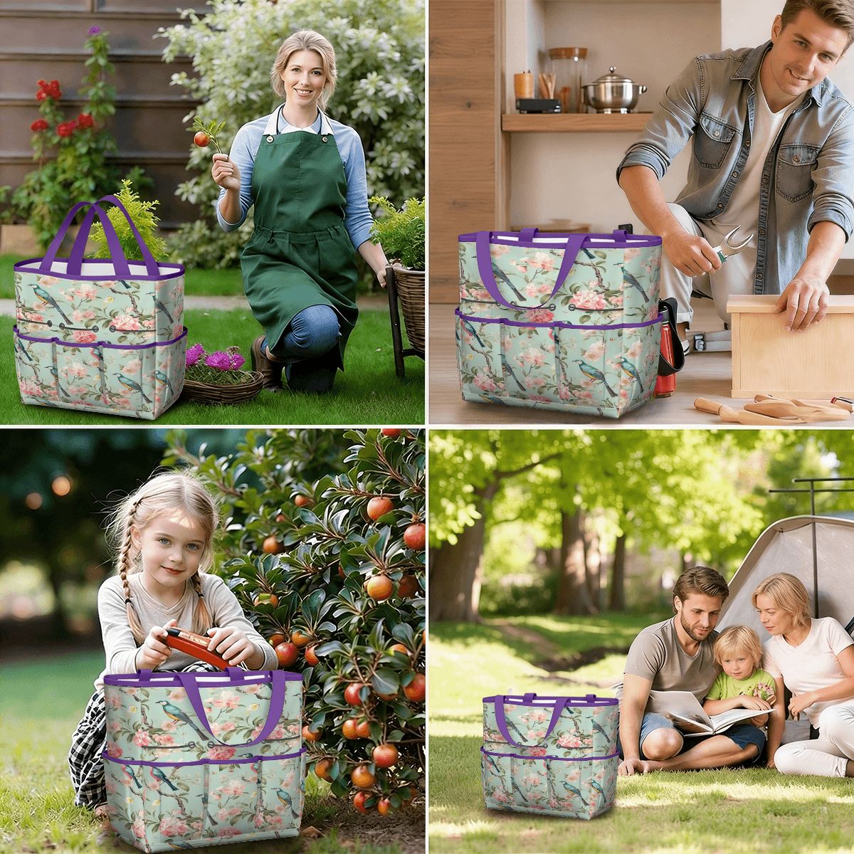 Kate McEnroe New York Chinoiserie Bird and Peony Garden Tool BagGarden Tool Bagw3jDvANHsK