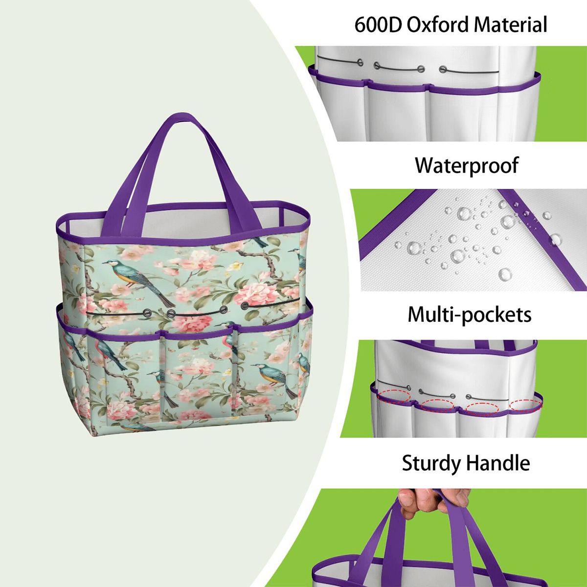 Kate McEnroe New York Chinoiserie Bird and Peony Garden Tool BagGarden Tool Bagw3jDvANHsK