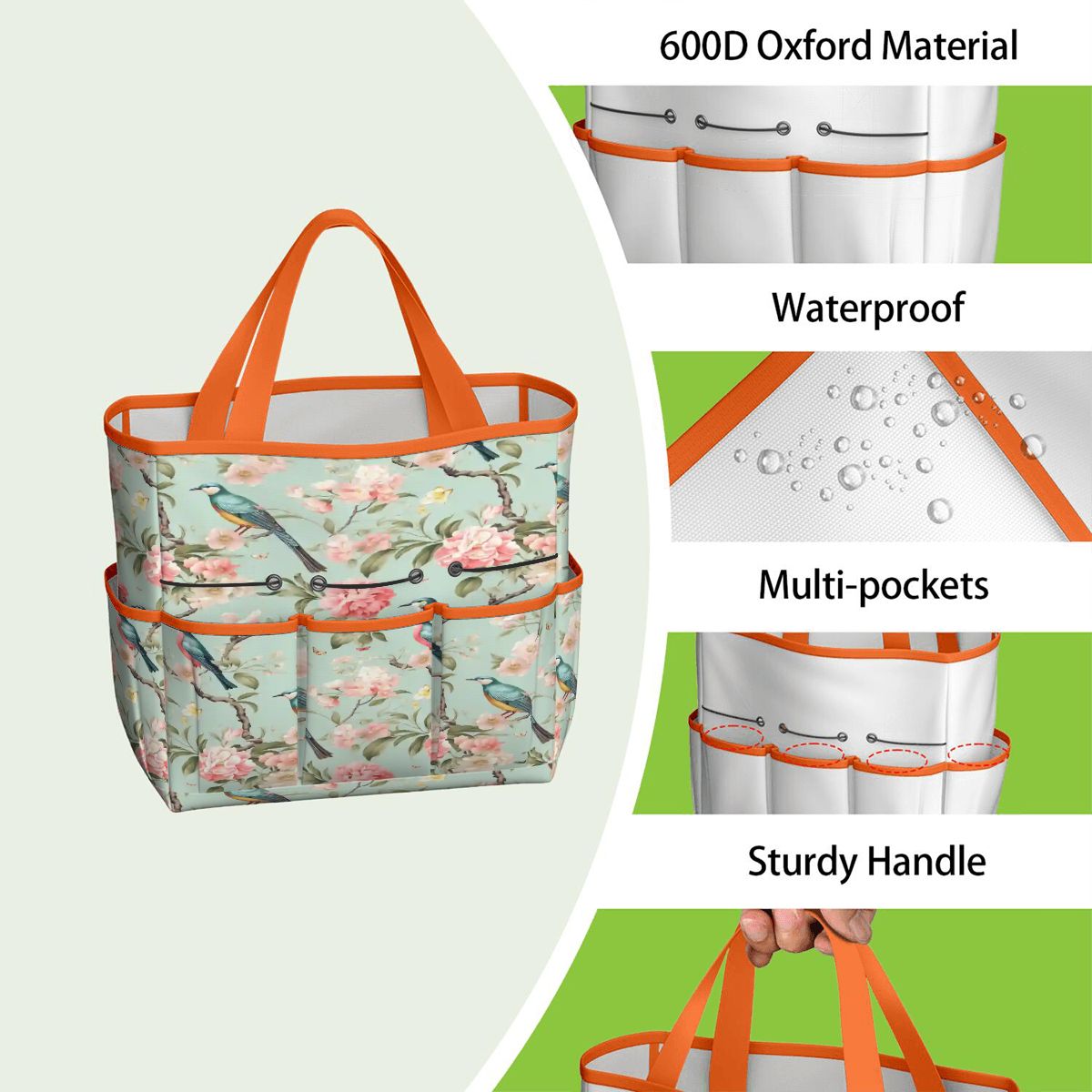 Kate McEnroe New York Chinoiserie Bird and Peony Garden Tool BagGarden Tool Bagw3jDvANHsK