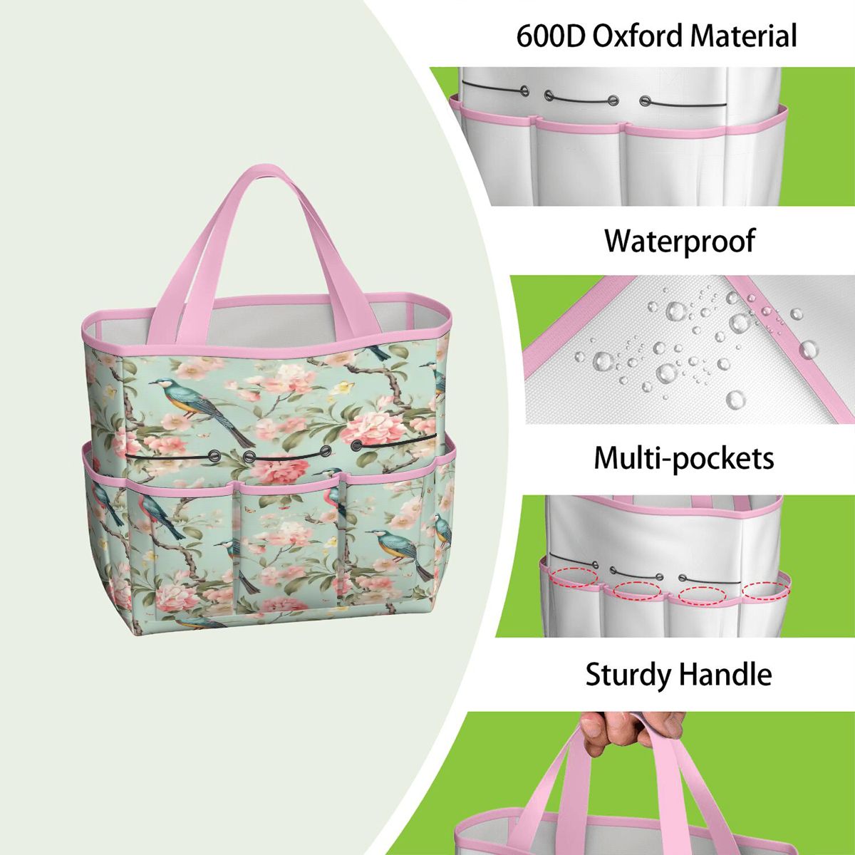 Kate McEnroe New York Chinoiserie Bird and Peony Garden Tool BagGarden Tool Bagw3jDvANHsK