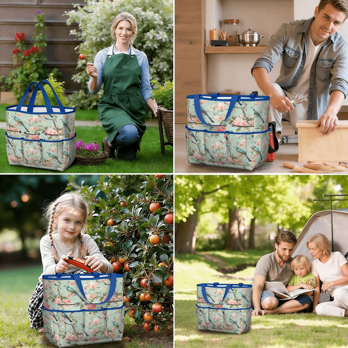 Kate McEnroe New York Chinoiserie Bird and Peony Garden Tool BagGarden Tool Bagw3jDvANHsK