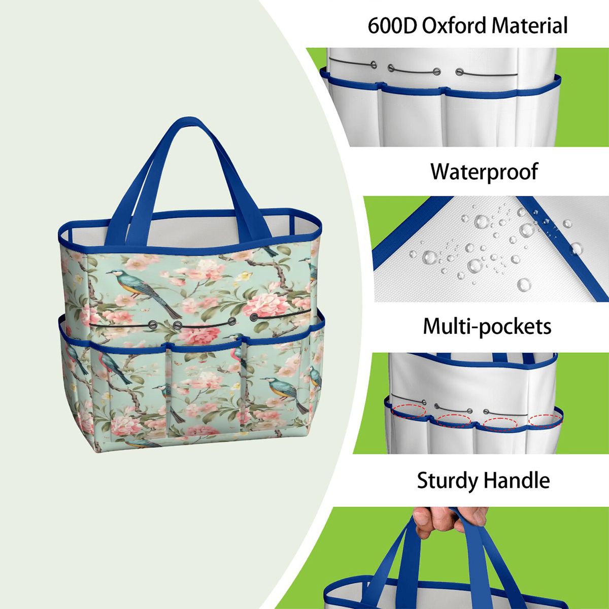 Kate McEnroe New York Chinoiserie Bird and Peony Garden Tool BagGarden Tool Bagw3jDvANHsK