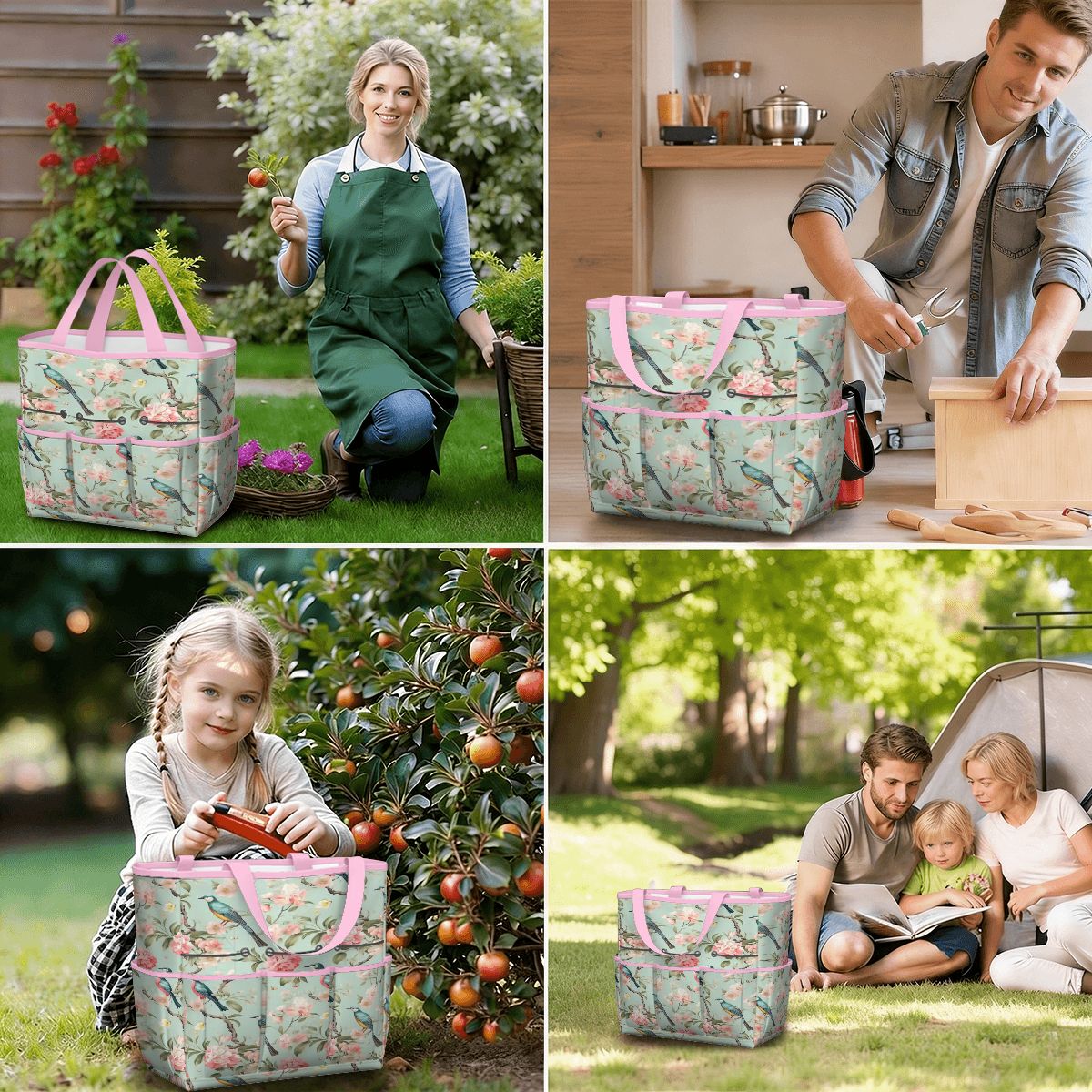 Kate McEnroe New York Chinoiserie Bird and Peony Garden Tool BagGarden Tool Bagw3jDvANHsK