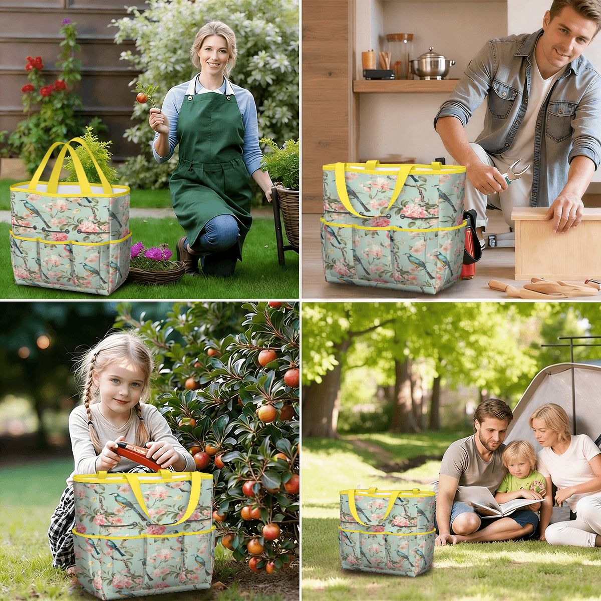 Kate McEnroe New York Chinoiserie Bird and Peony Garden Tool BagGarden Tool Bagw3jDvANHsK