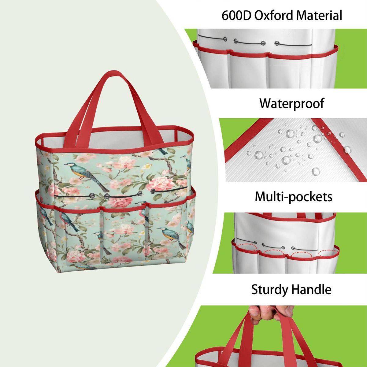 Kate McEnroe New York Chinoiserie Bird and Peony Garden Tool BagGarden Tool Bagw3jDvANHsK