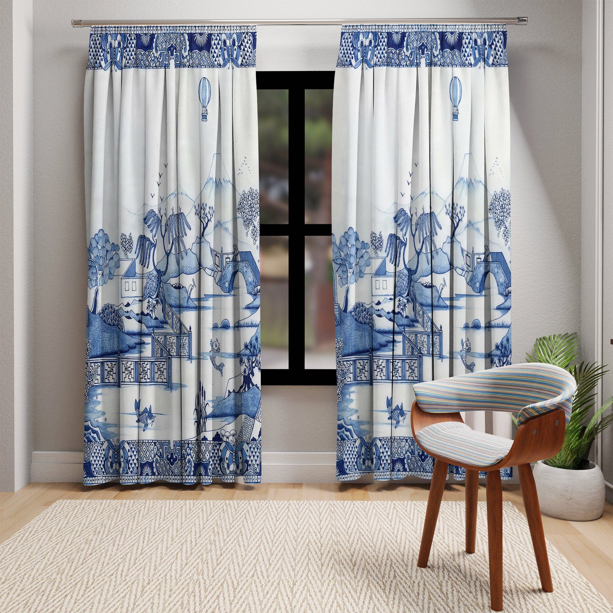 Kate McEnroe New York Chinoiserie Blue Willow