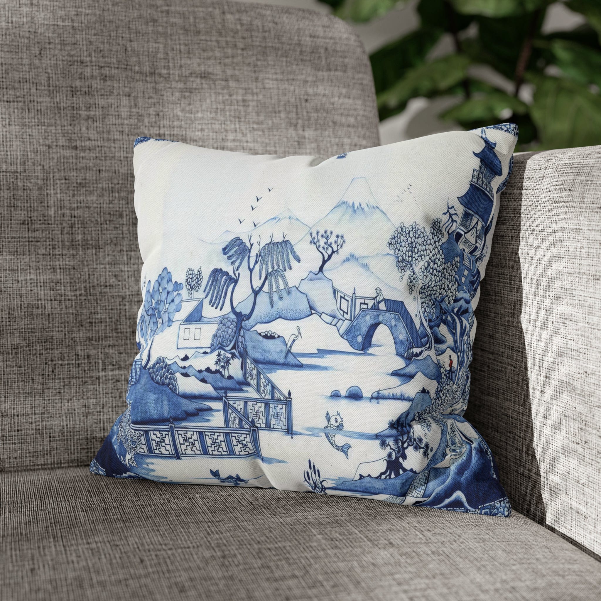 Kate McEnroe New York Chinoiserie Blue Willow PillowcaseThrow Pillow Covers23500032046759768283