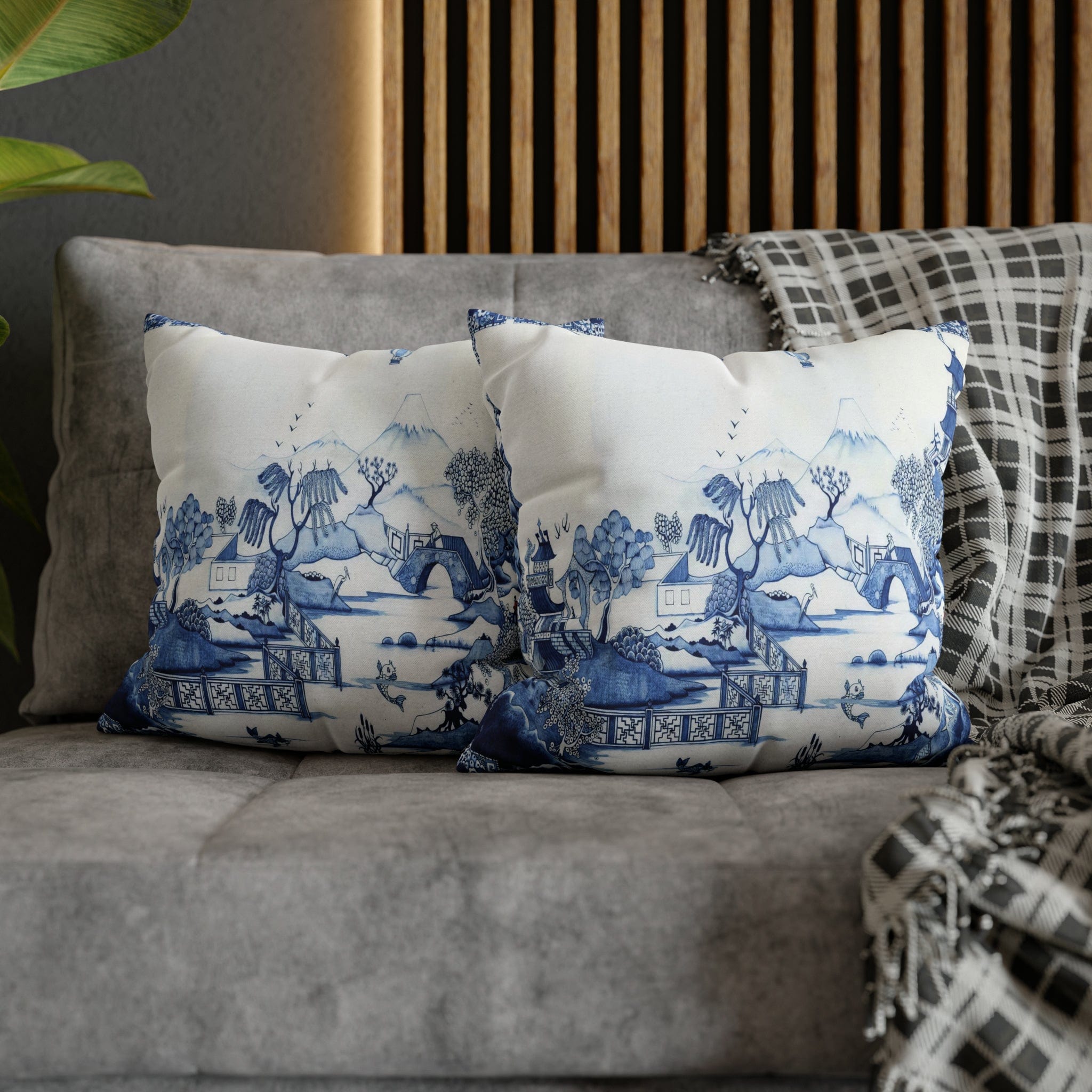 Kate McEnroe New York Chinoiserie Blue Willow PillowcaseThrow Pillow Covers23500032046759768283
