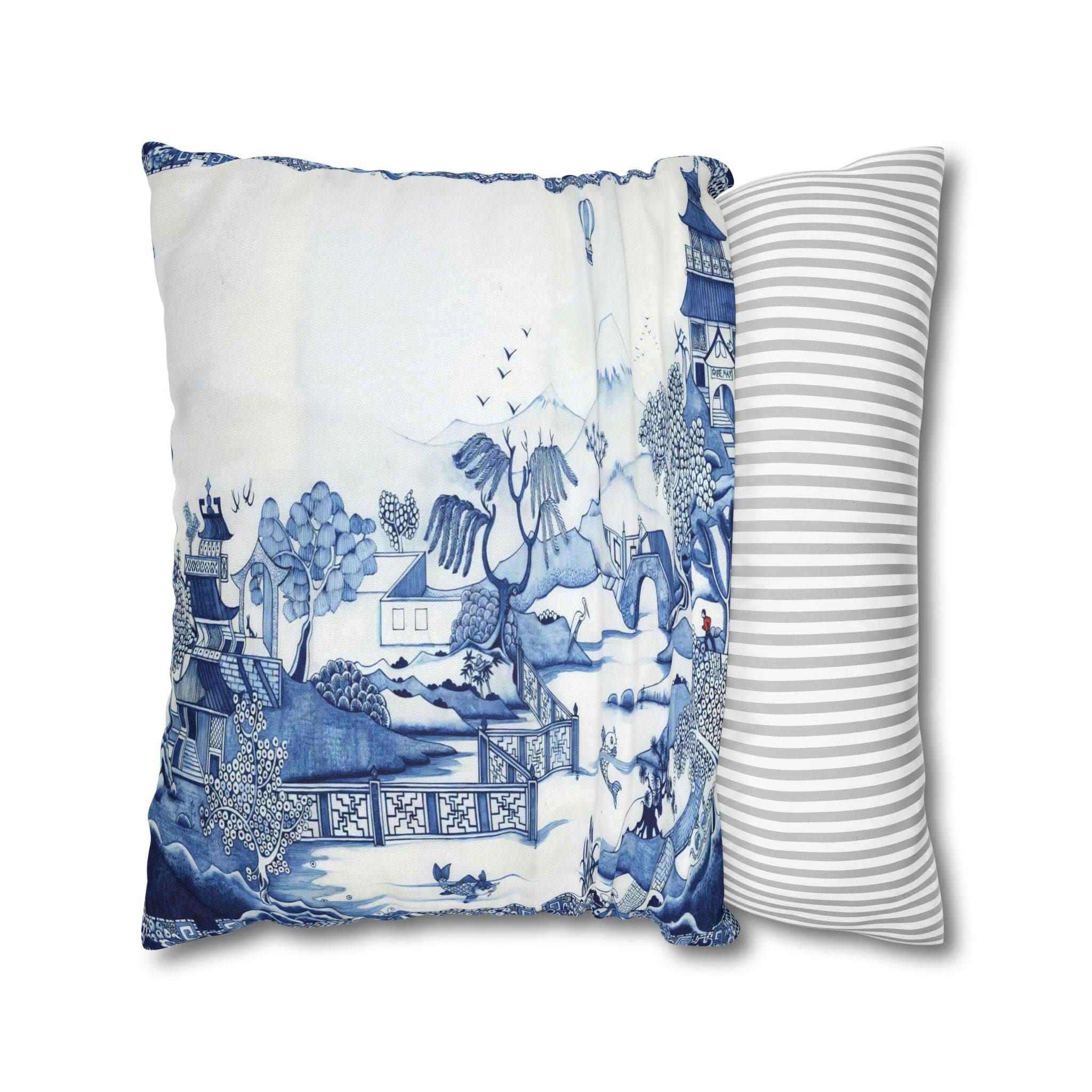 Kate McEnroe New York Chinoiserie Blue Willow PillowcaseThrow Pillow Covers23500032046759768283