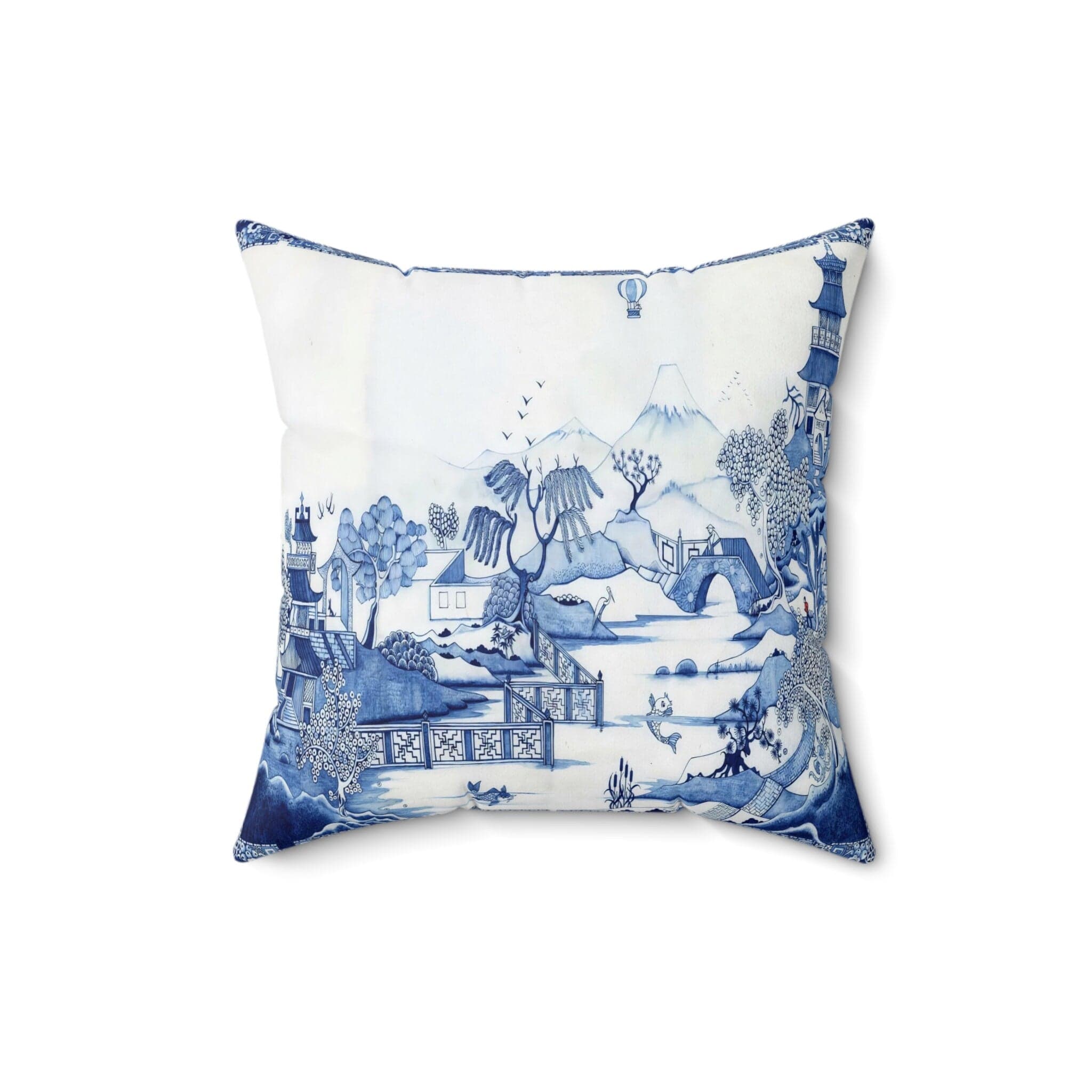 Kate McEnroe New York Chinoiserie Blue Willow Throw Pillow, Botanical Toile Bedding Collection, Chinoiserie Blue, White Cushion, Floral Farmhouse Decor - 124381423Throw Pillows16173349475585288310