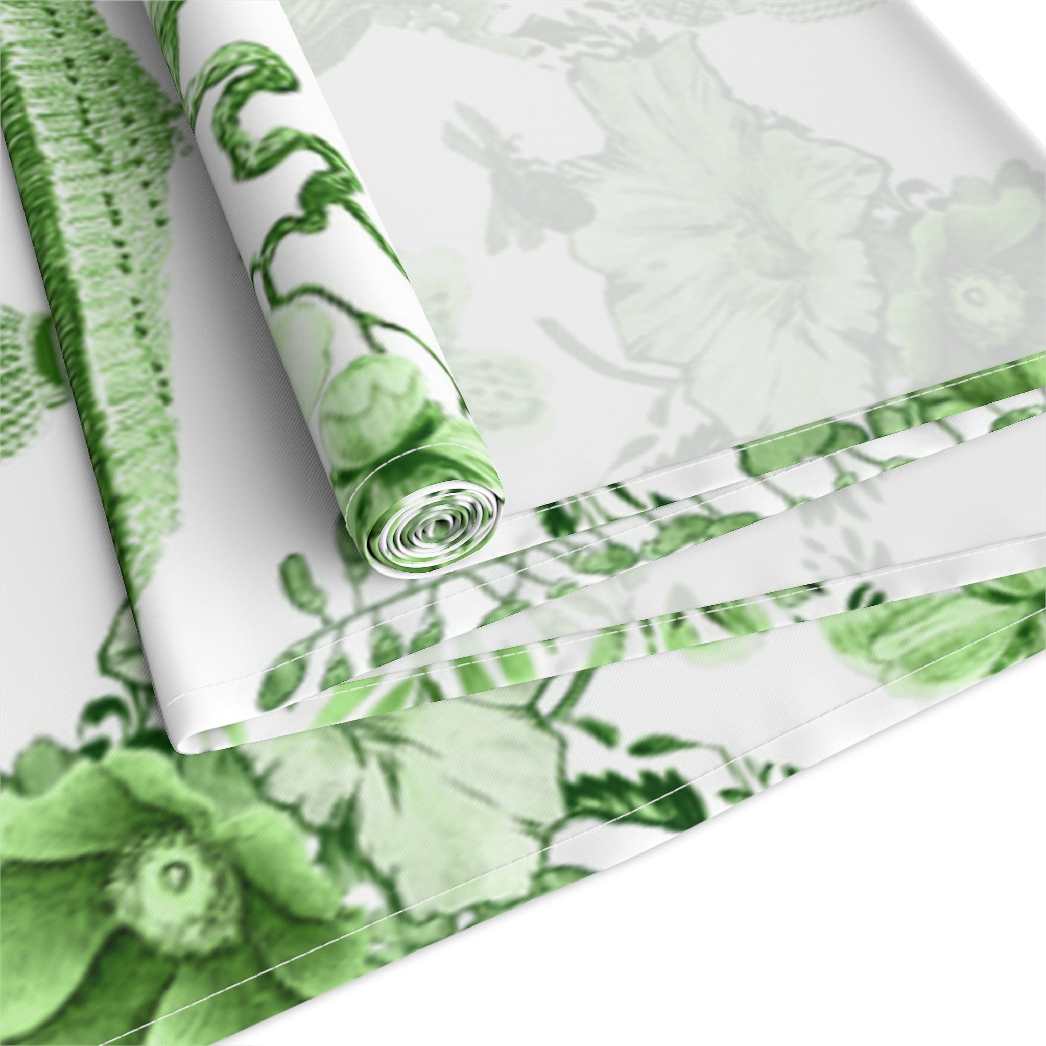 Kate McEnroe New York Chinoiserie Botanical Toile Table Runner, Floral Green, White Chinoiserie Jungle, Country Farmhouse Grandmillenial Table DecorTable Runners33300911032699350133