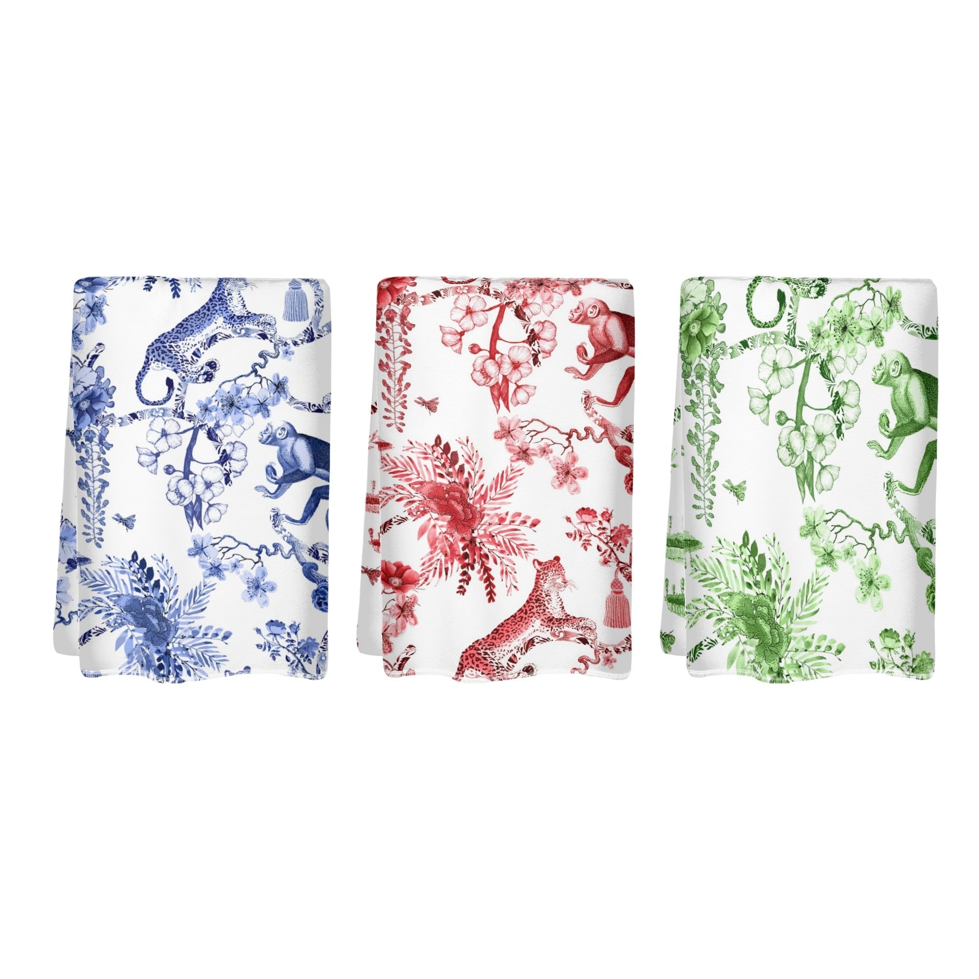 Kate McEnroe New York Chinoiserie Jungle Hand Towel, Exotic Monkey Floral Kitchen Bath TowelHand TowelsNRQMZ0RY - 1