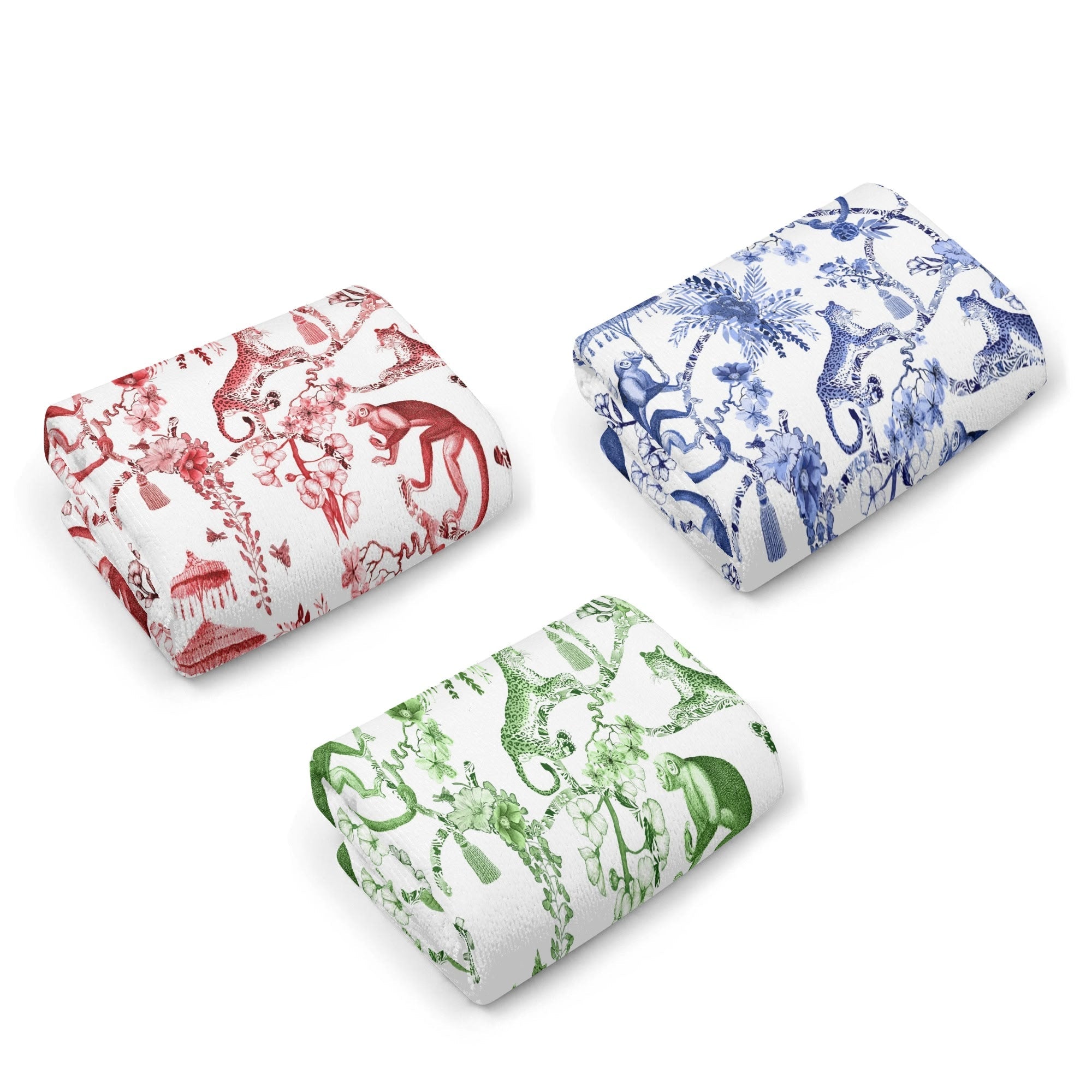 Kate McEnroe New York Chinoiserie Jungle Hand Towel, Exotic Monkey Floral Kitchen Bath TowelHand TowelsNRQMZ0RY - 1