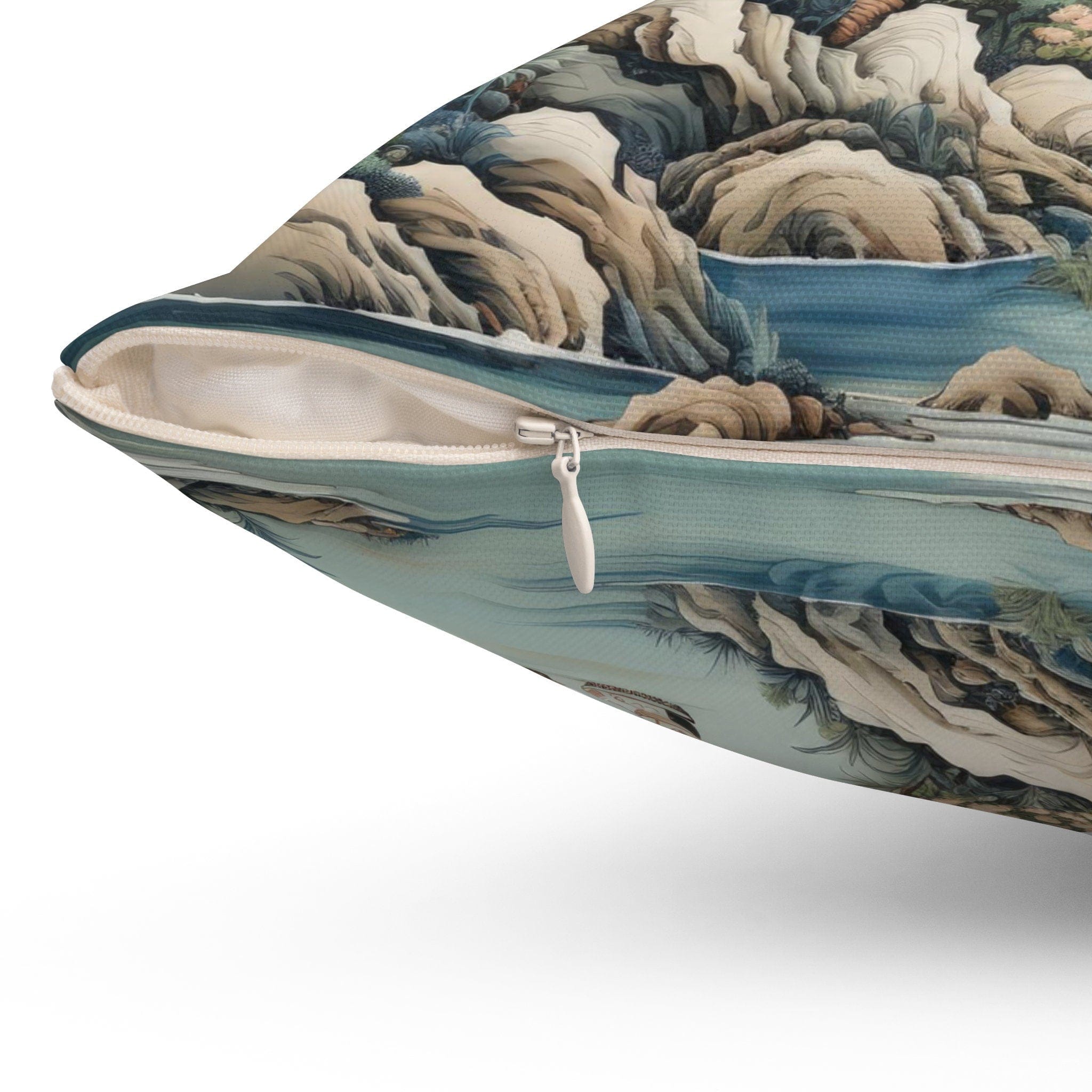 Kate McEnroe New York Chinoiserie Pagoda Landscape Floral Throw Pillow, Country Farmhouse Grandmillenial Decor, Asian Country Scene Cushion Covers - 121181023Throw Pillows33641630978359388038