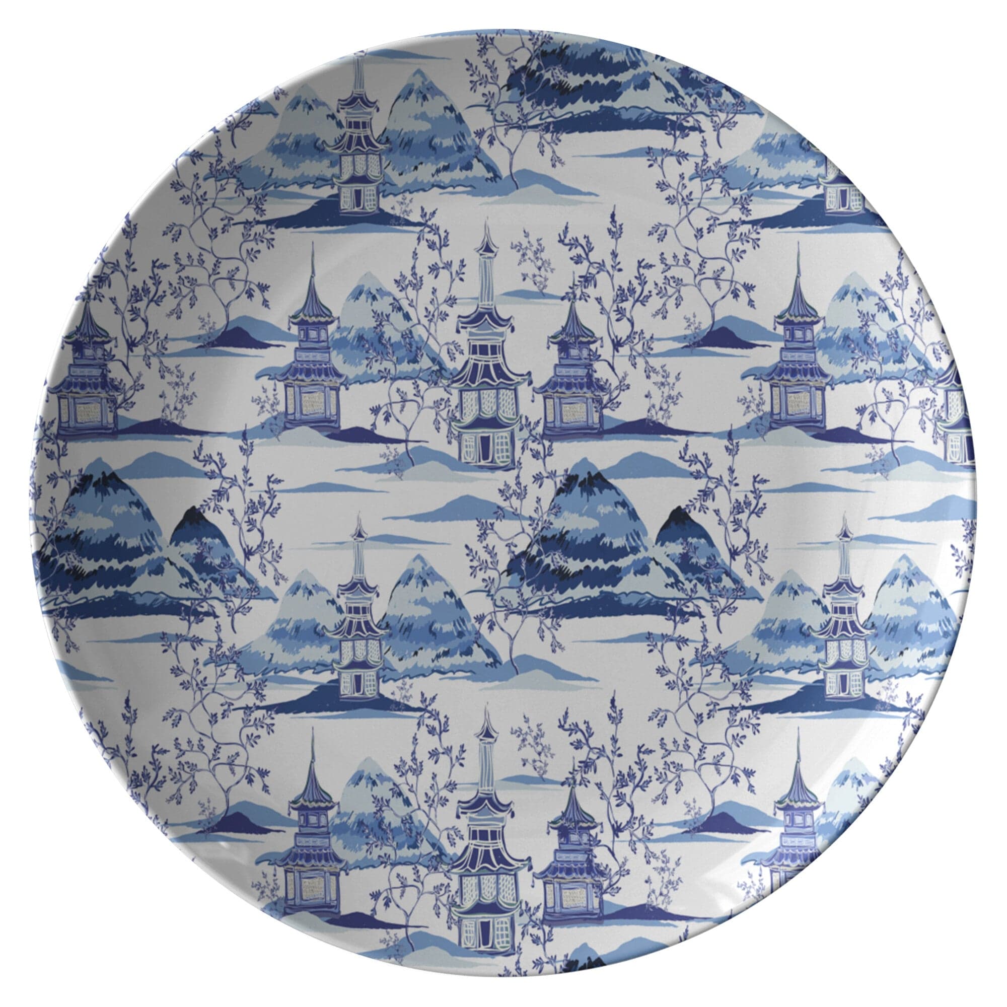Kate McEnroe New York Chinoiserie Pagodas Dinner PlatesPlates9820SINGLE
