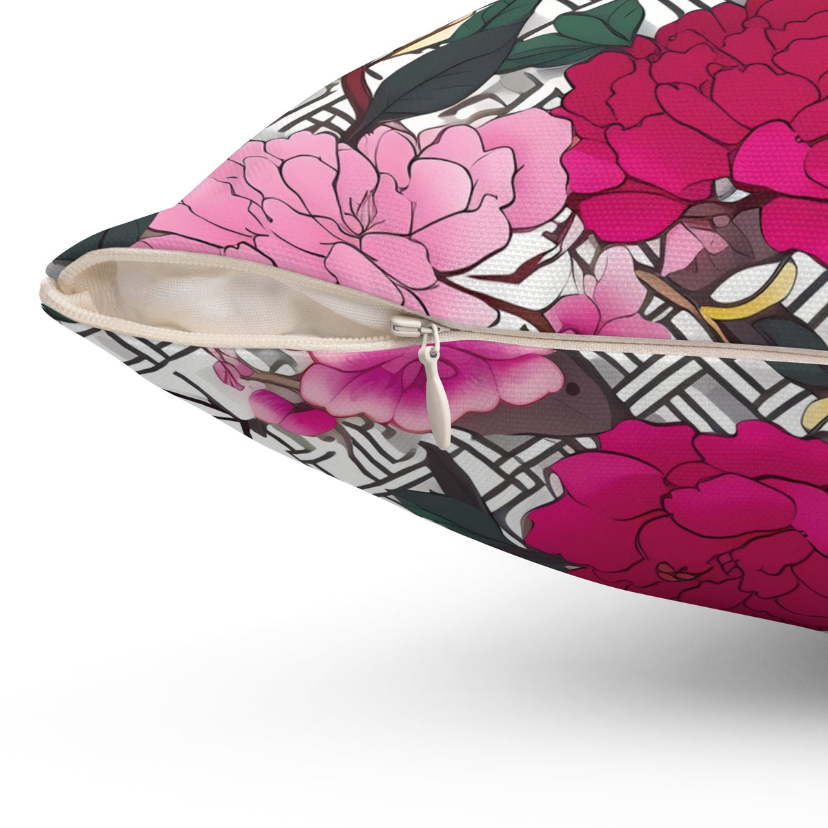 Kate McEnroe New York Chinoiserie Peony Throw Pillow, Asian Garden Floral Cushion, Vintage Bold Botanical AccentThrow Pillows89429722593572035346