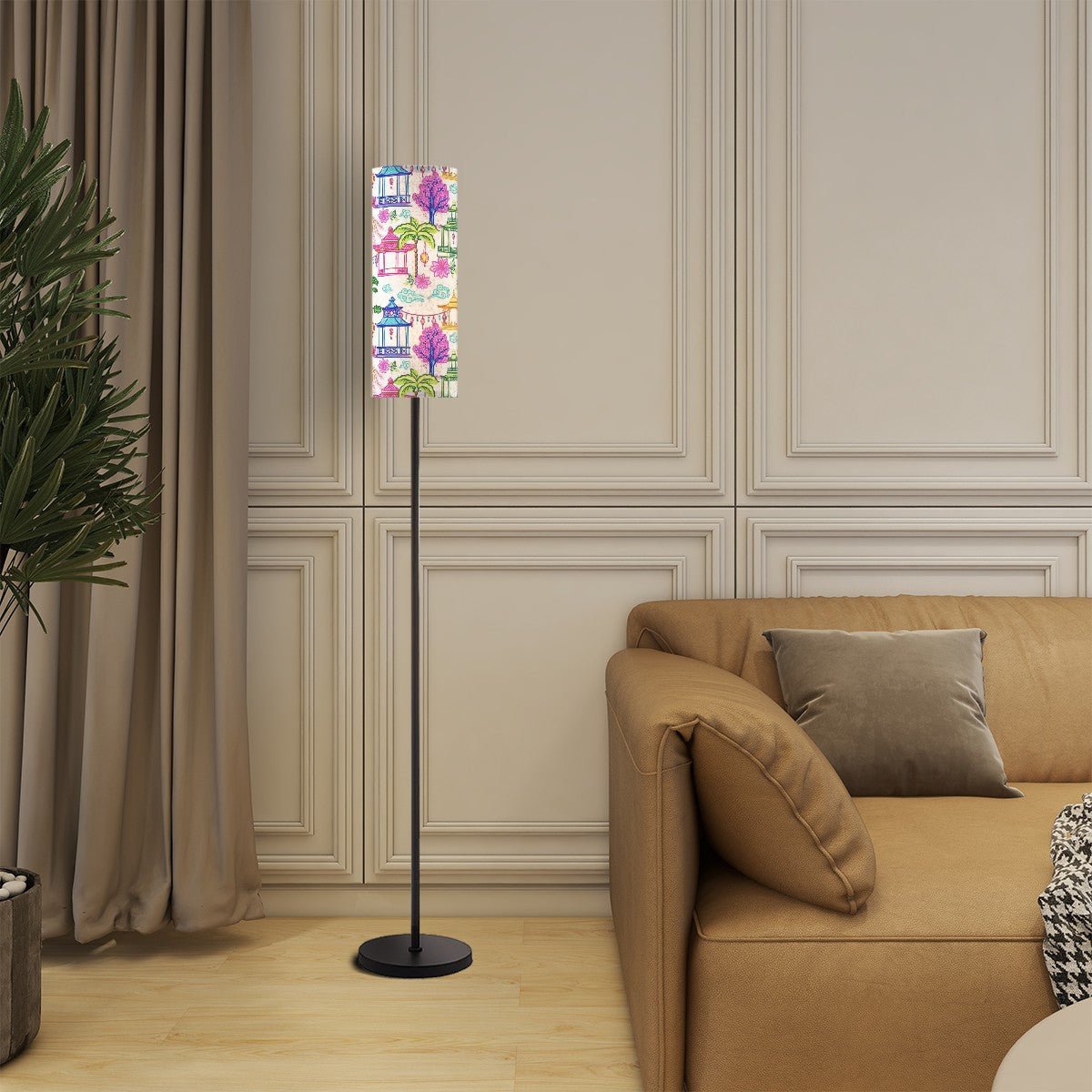 Kate McEnroe New York Chinoiserie Tall Floor Lamp, Vintage Pagoda Lantern Scene Accent LightingFloor LampsiJFvnf48vr
